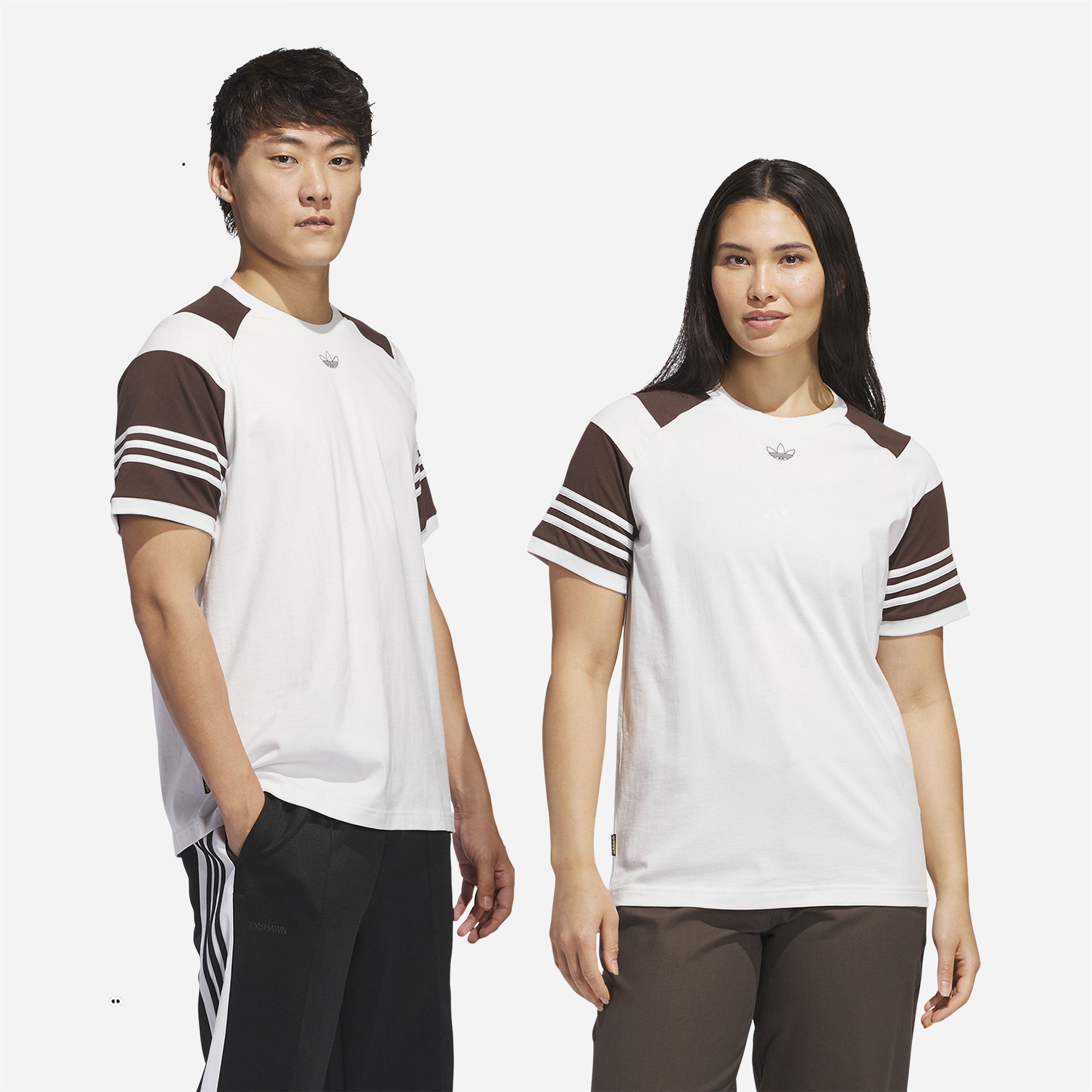 Adidas Skateboarding - Tyshawn Tee - Crystal White / Dark Brown