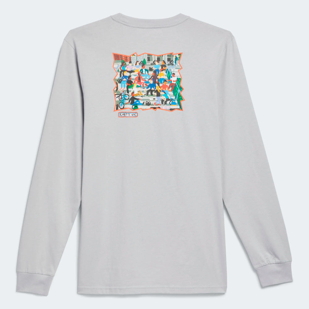 Adidas Skateboarding X Ryan Mettz - Mettz the Steps LS Tee - Light Solid Gray - Multi