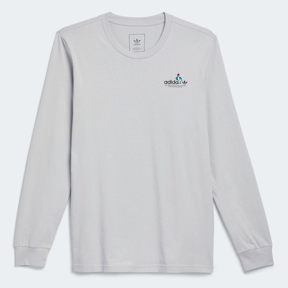 Adidas Skateboarding X Ryan Mettz - Mettz the Steps LS Tee - Light Solid Gray - Multi