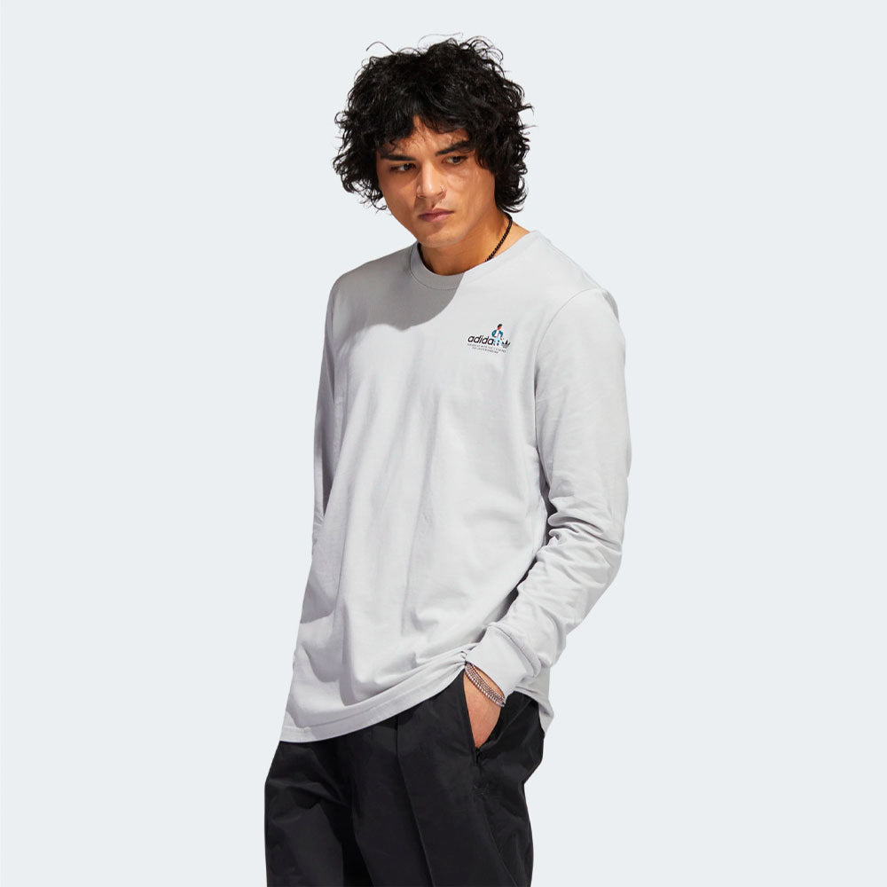 Adidas Skateboarding X Ryan Mettz - Mettz the Steps LS Tee - Light Solid Gray - Multi