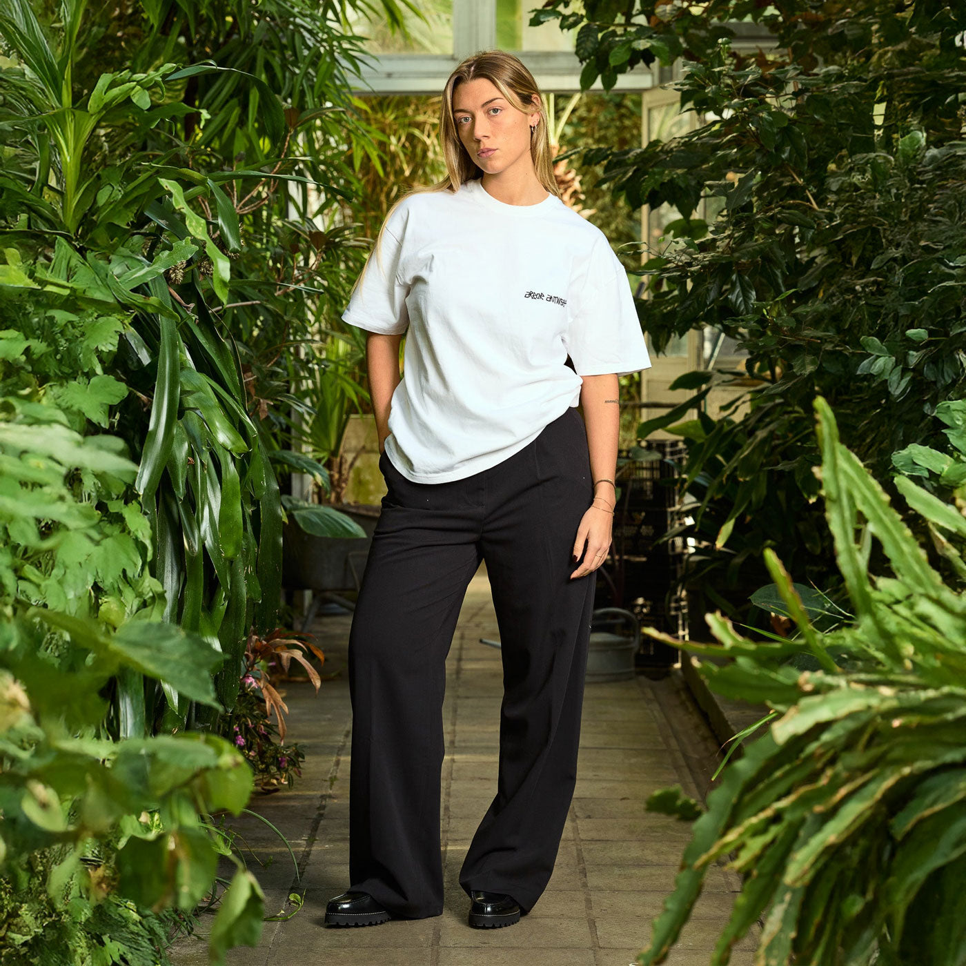 Arbor Antwerp - Black Blossoms T-Shirt - White