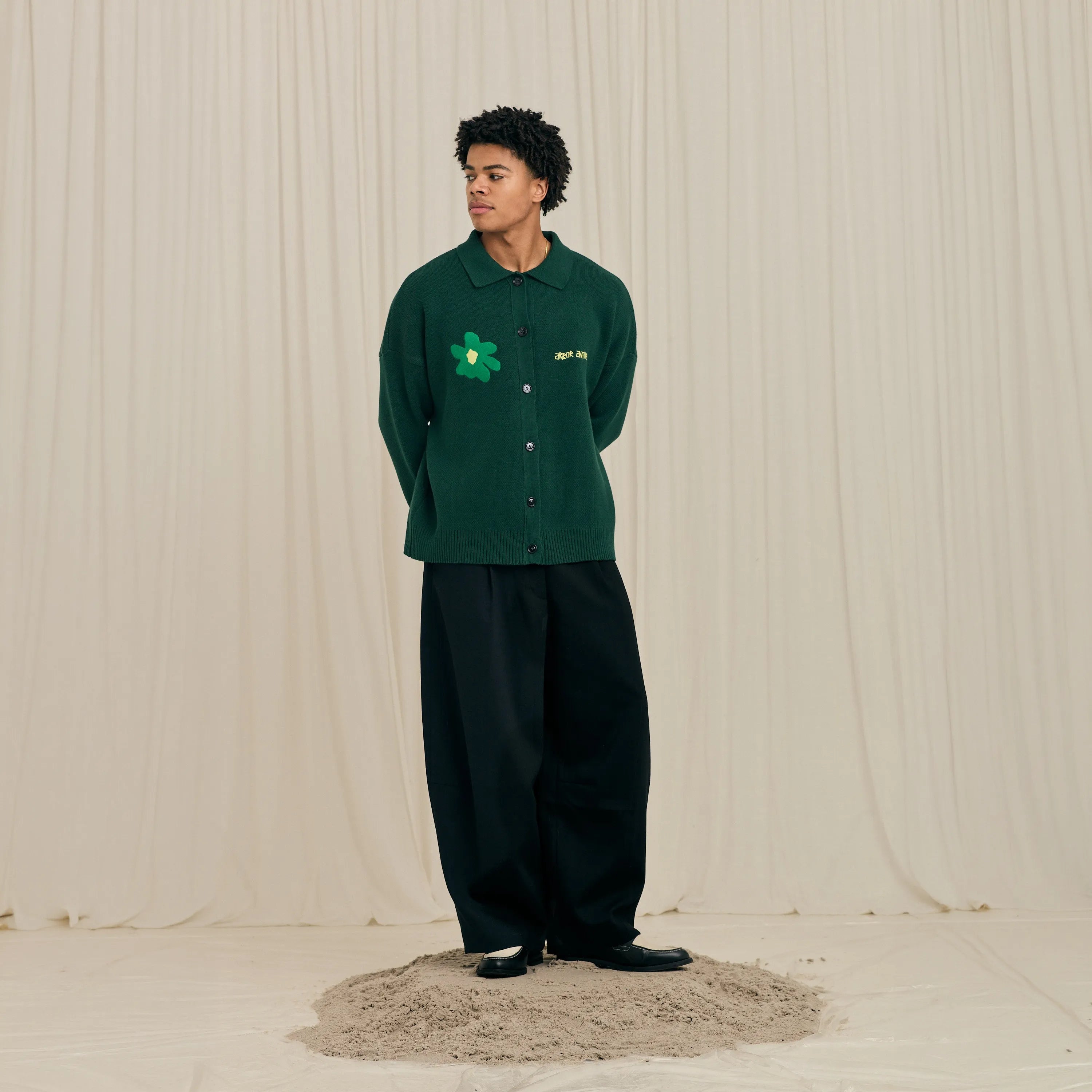 Arbor Antwerp - Green Flower Polo Knit