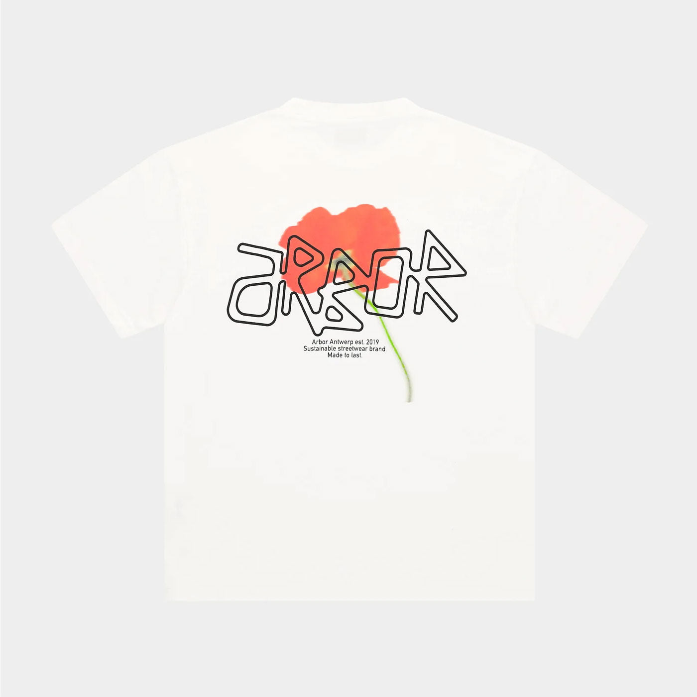 Arbor Antwerp - Orange Poppy T-Shirt - White