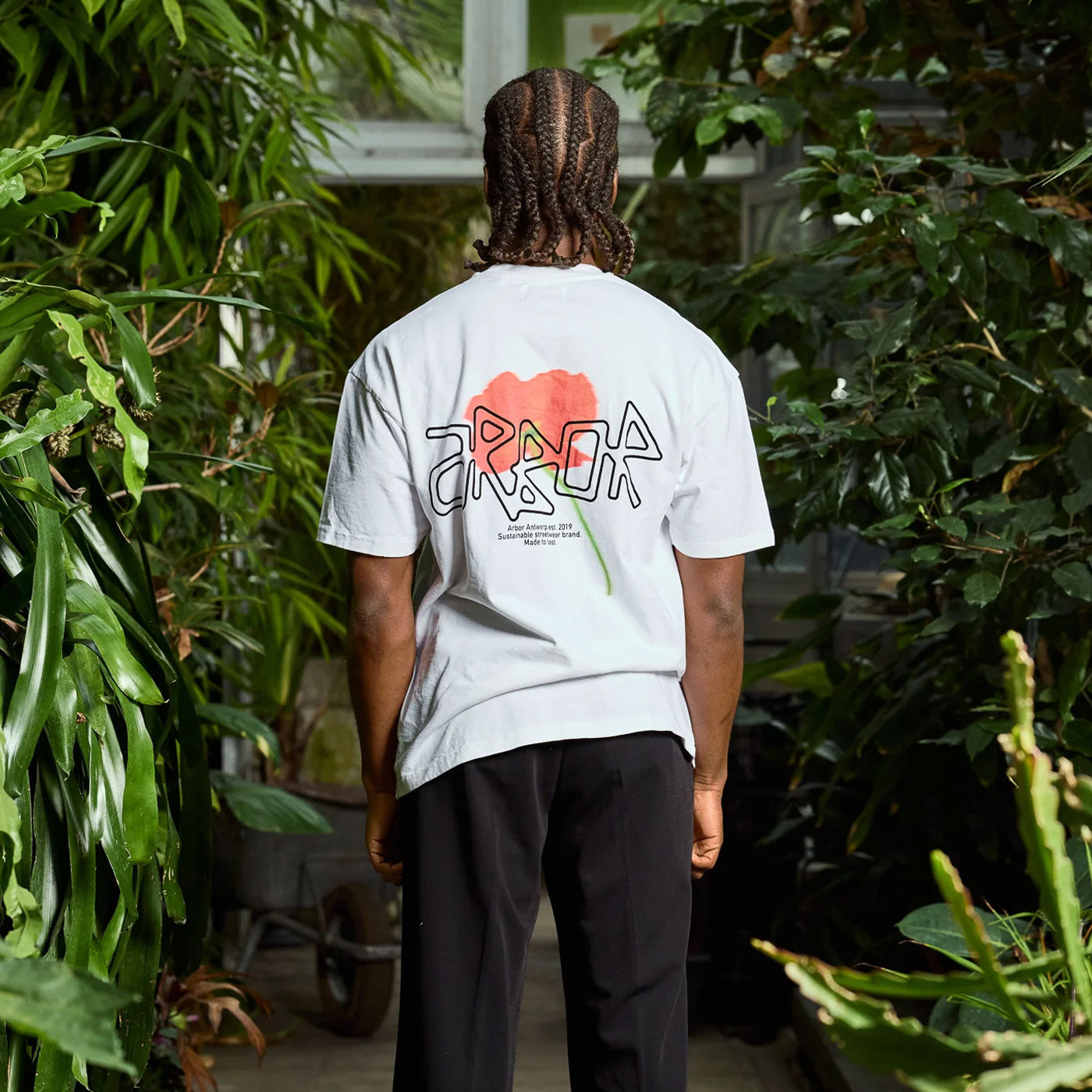 Arbor Antwerp - Orange Poppy Shirt - White