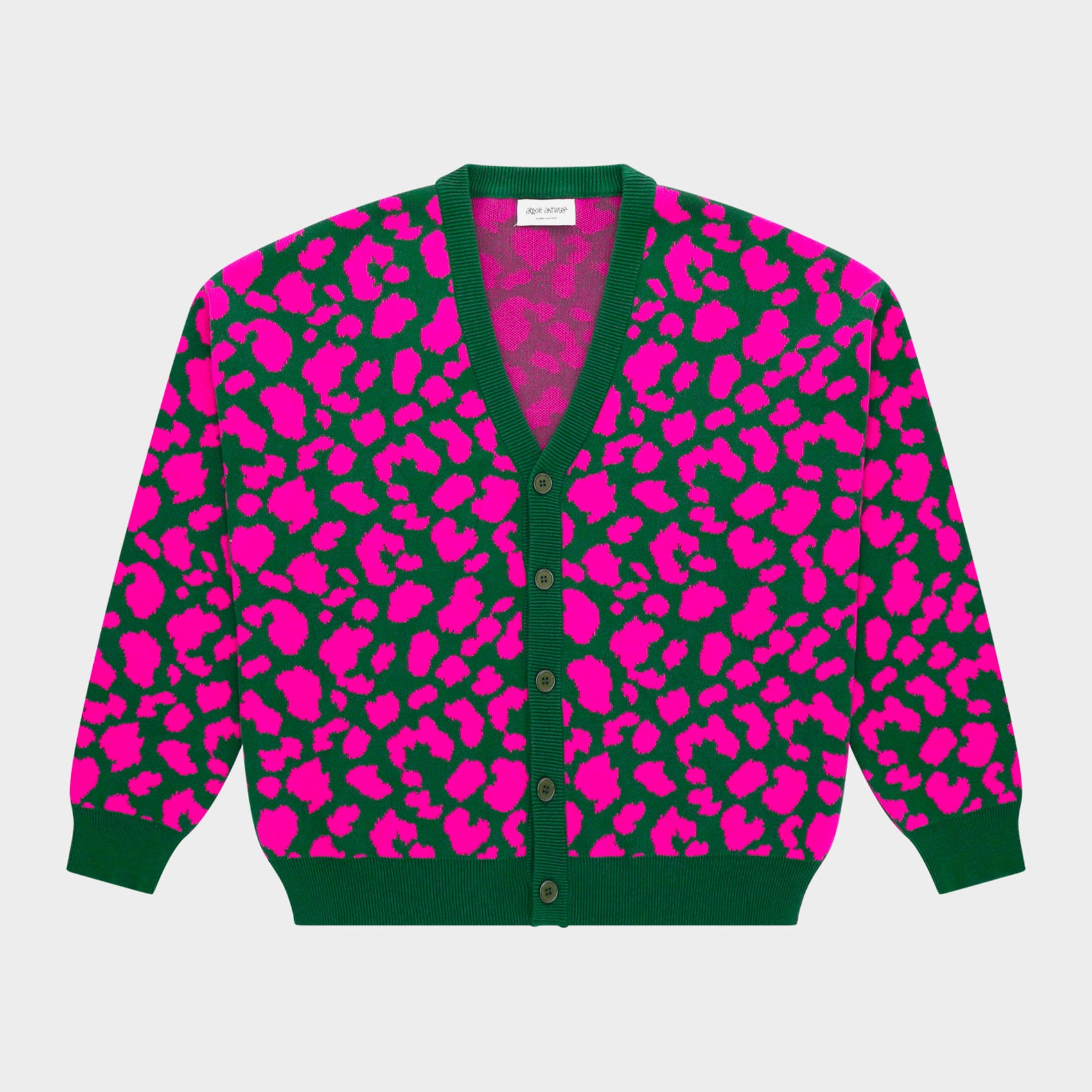Arbor Antwerp - Pink Leopard Cardigan - Pink Green