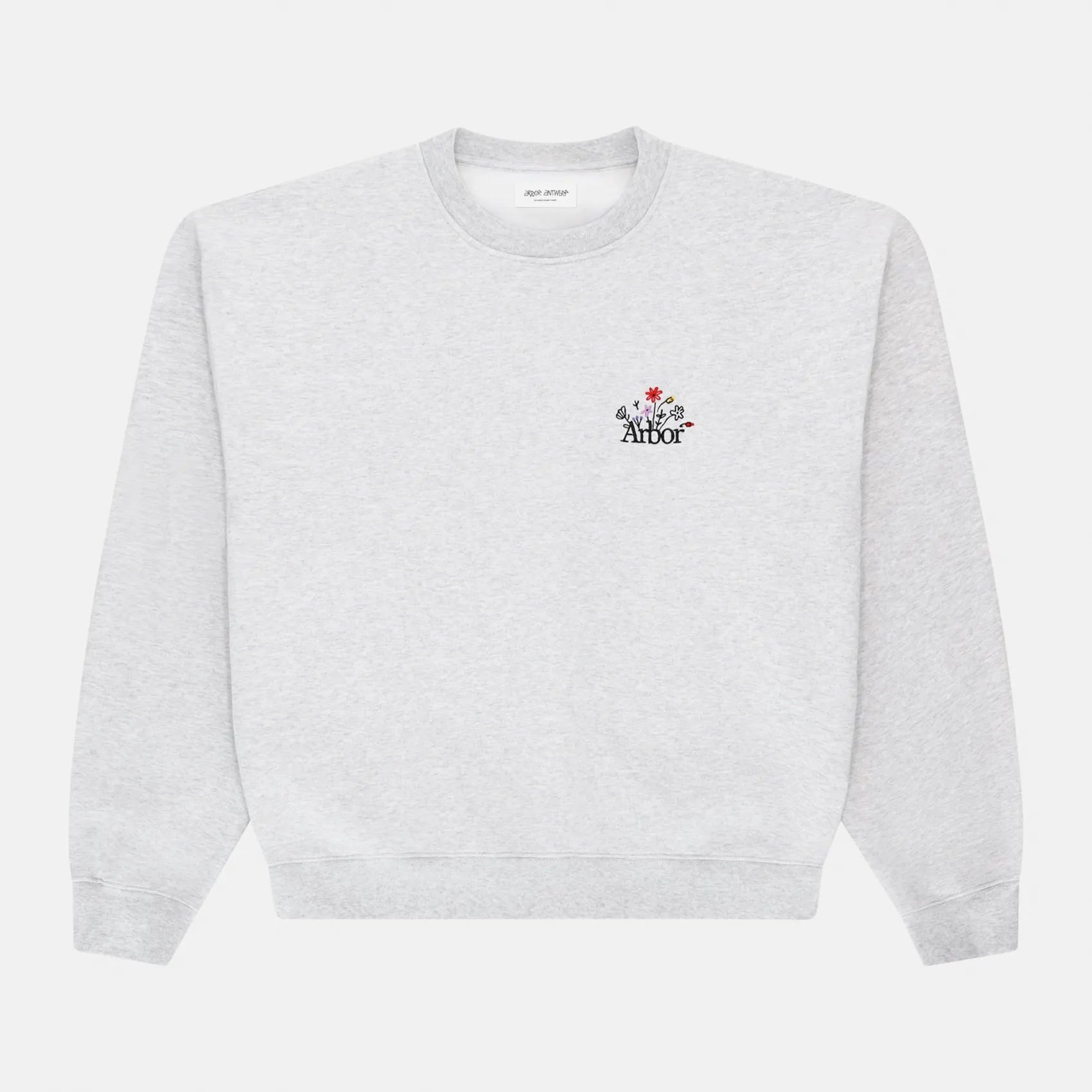 Arbor Antwerp Flower Garden Crewneck Grey- Heavyweight (450 GSM)