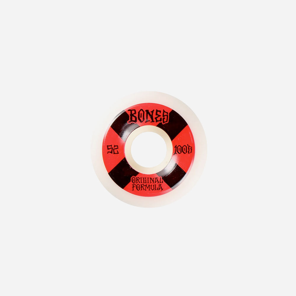 Bones - 100's OG #4 V5 Wheels - White / Red