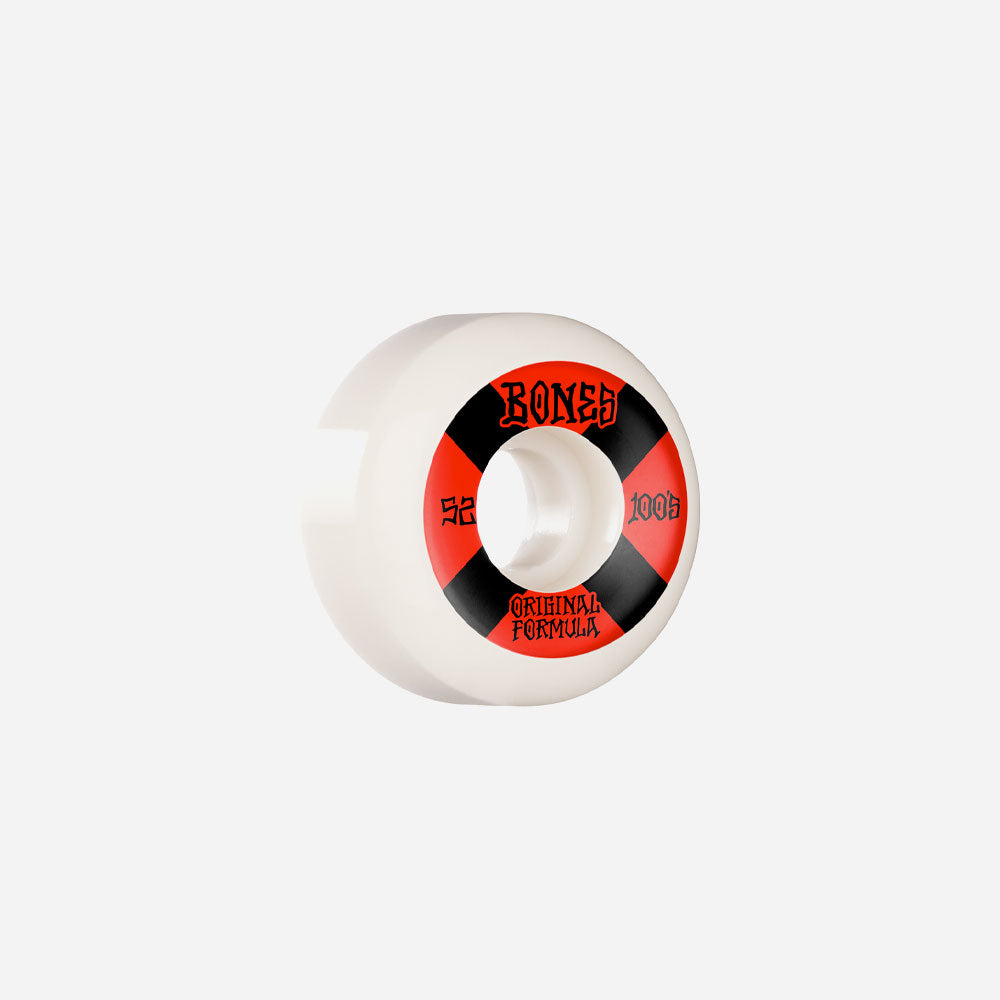 Bones - 100's OG #4 V5 Wheels - White / Red