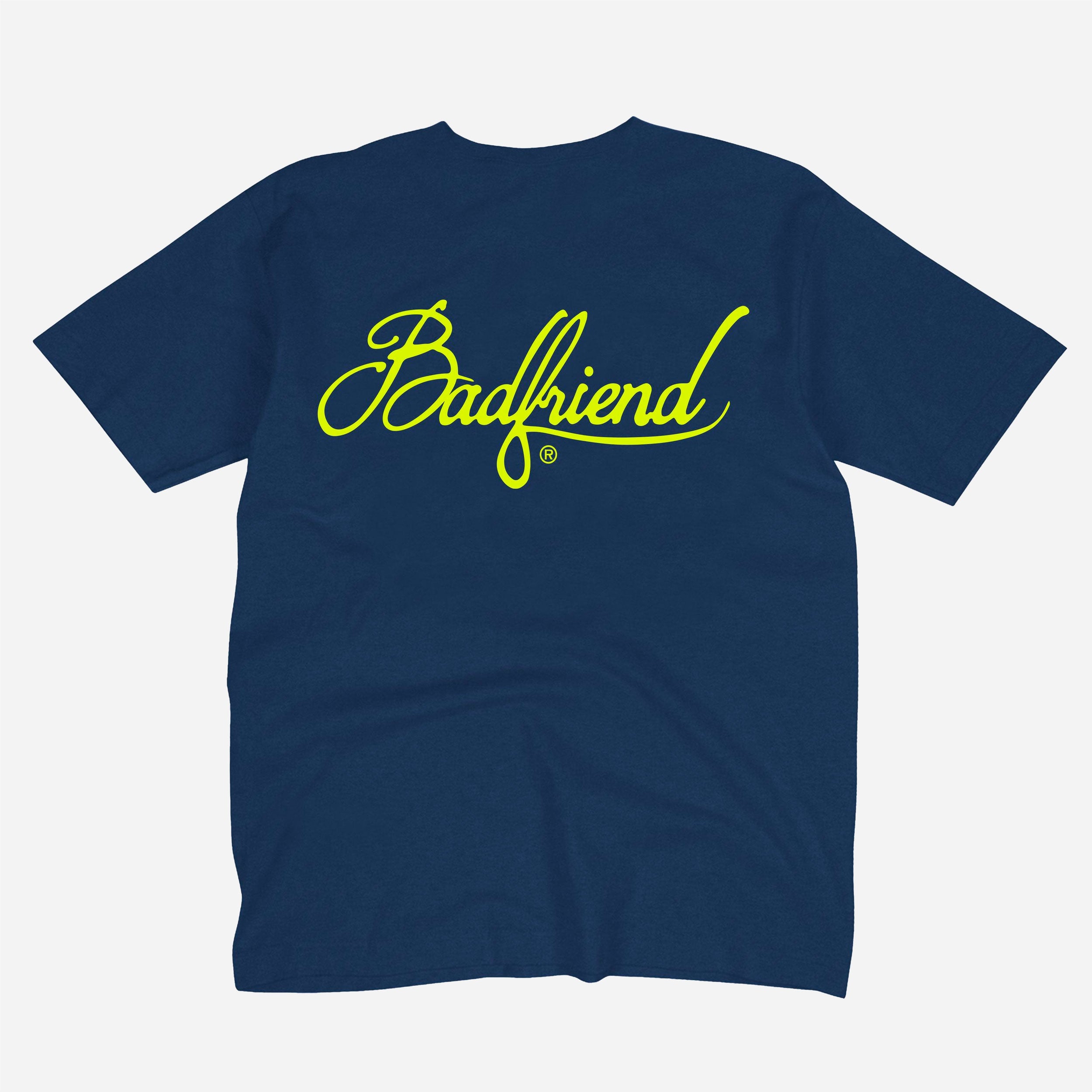 BADFRIEND - CURSIVE LOGO S/S TEE - Navy