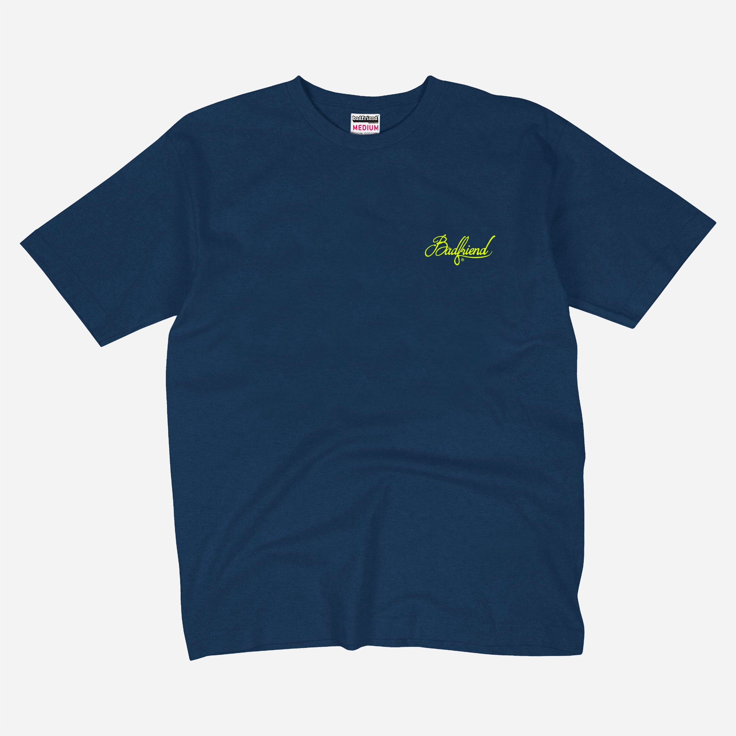 BADFRIEND - CURSIVE LOGO S/S TEE - Navy