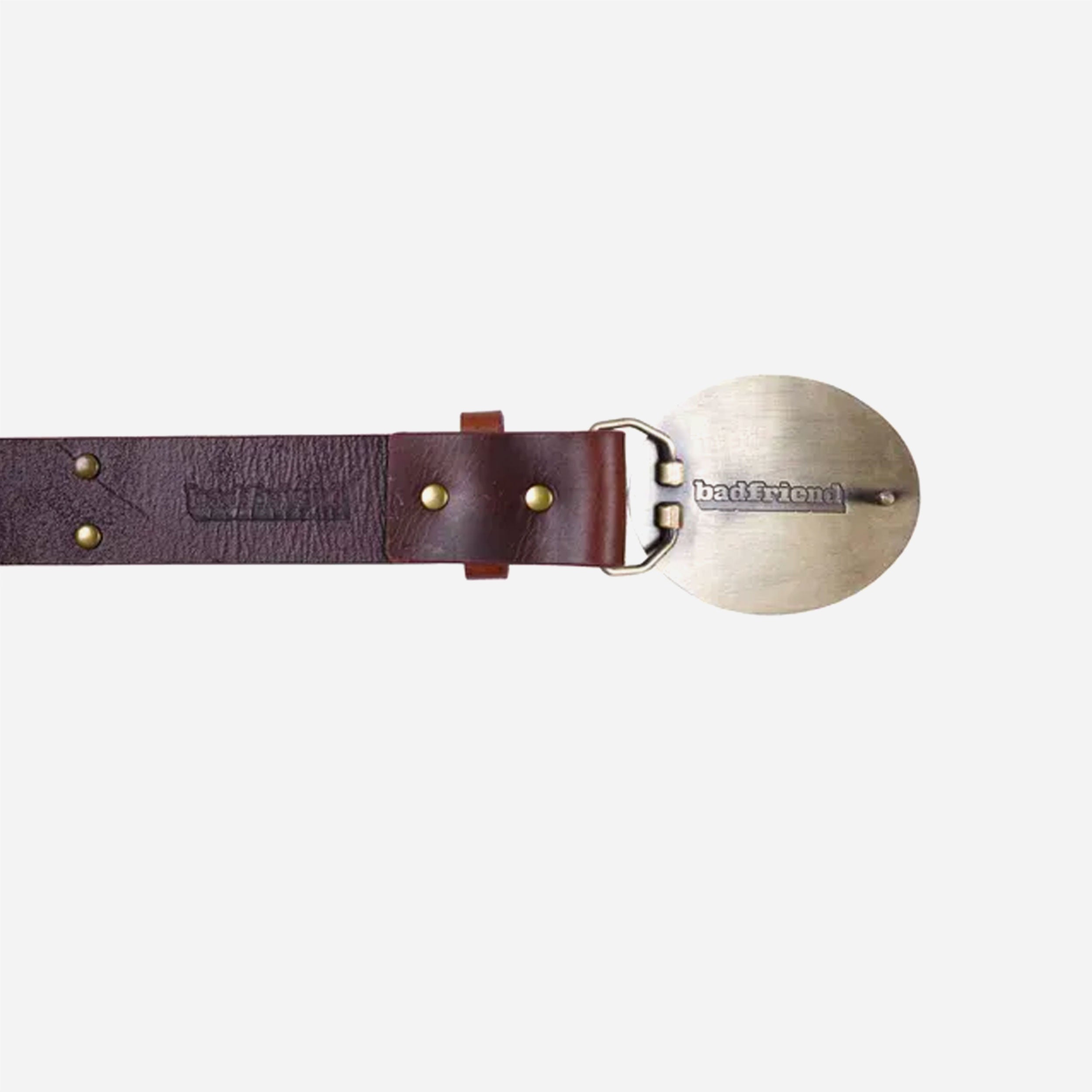 BADFRIEND - OVAL STUDDED BELT - Brown