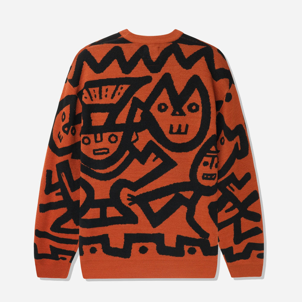 Butter Goods x Blue Note - Afro Cuban Knitted Sweater - Rust