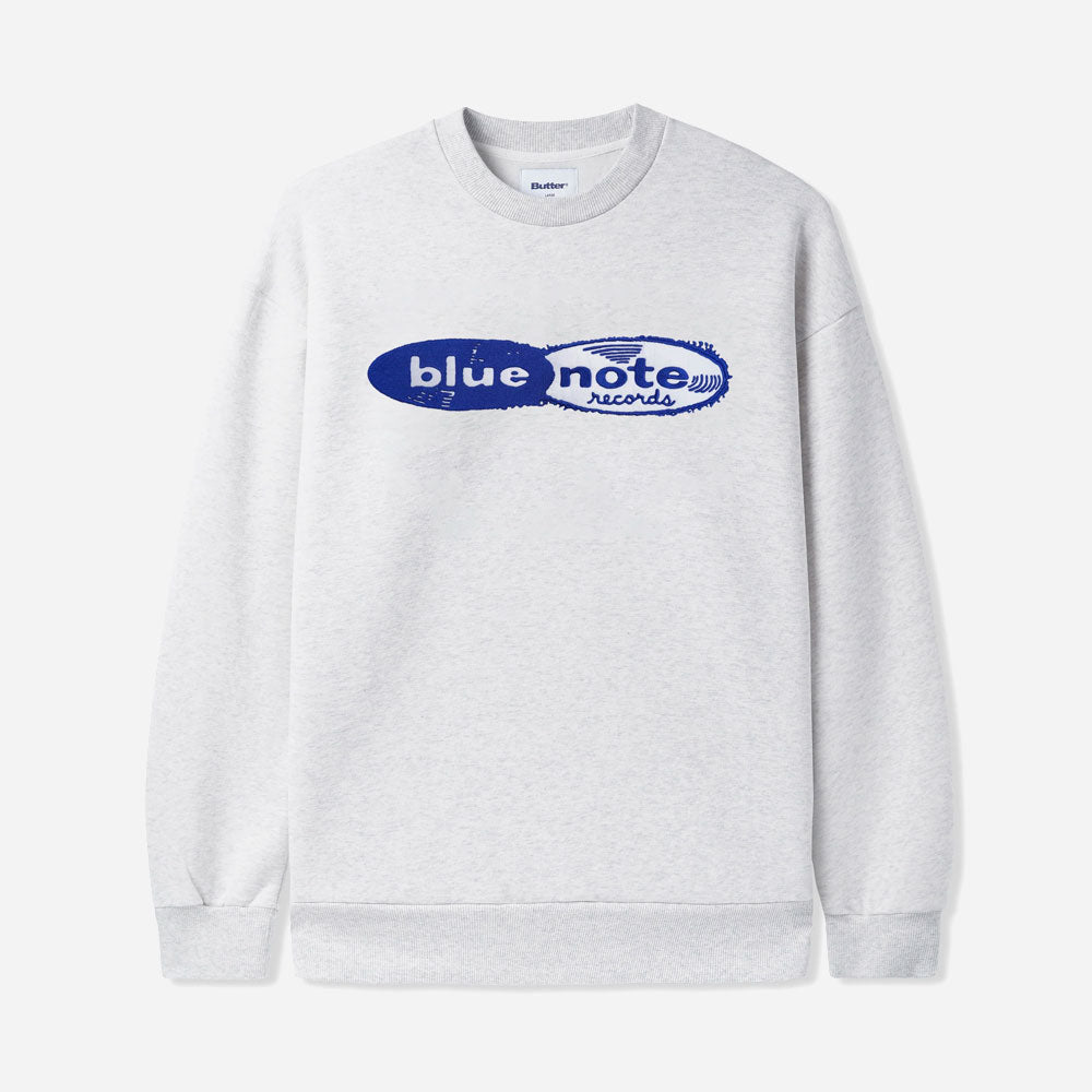 Butter Goods x Blue Note - Felt Logo Records Applique Crew - ASH