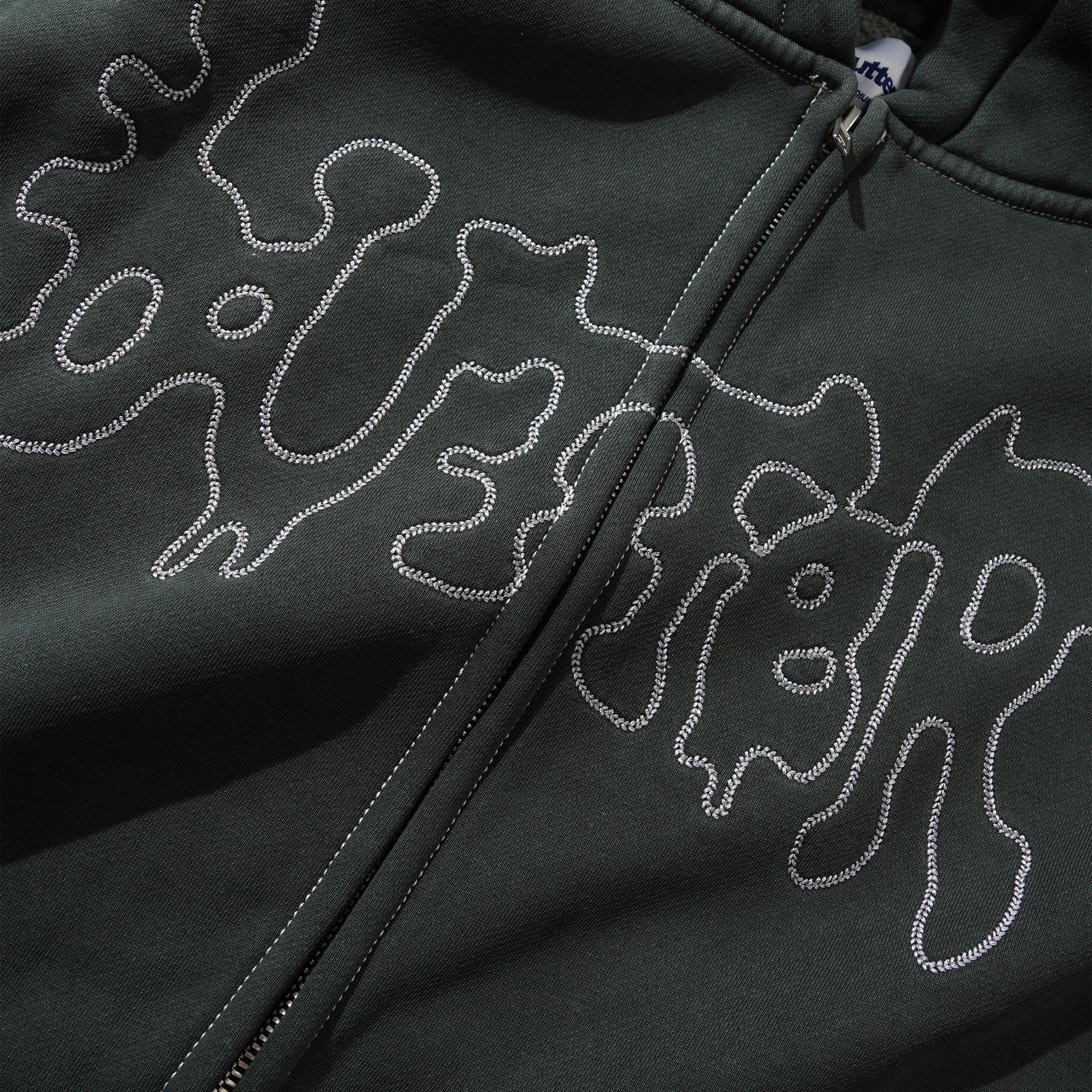 Butter Goods - Blotch Zip Thru Hood - Washed Black