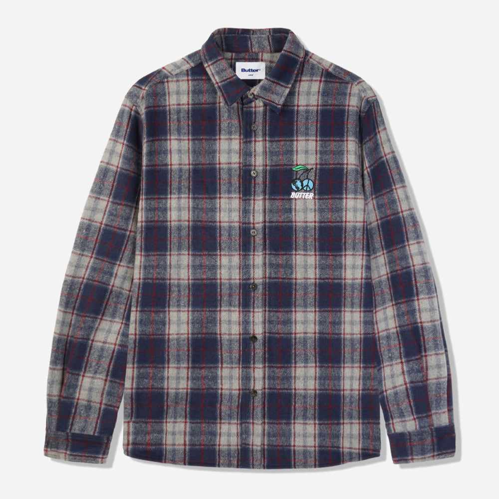Butter Goods - Cherry Flannel Shirt - Navy