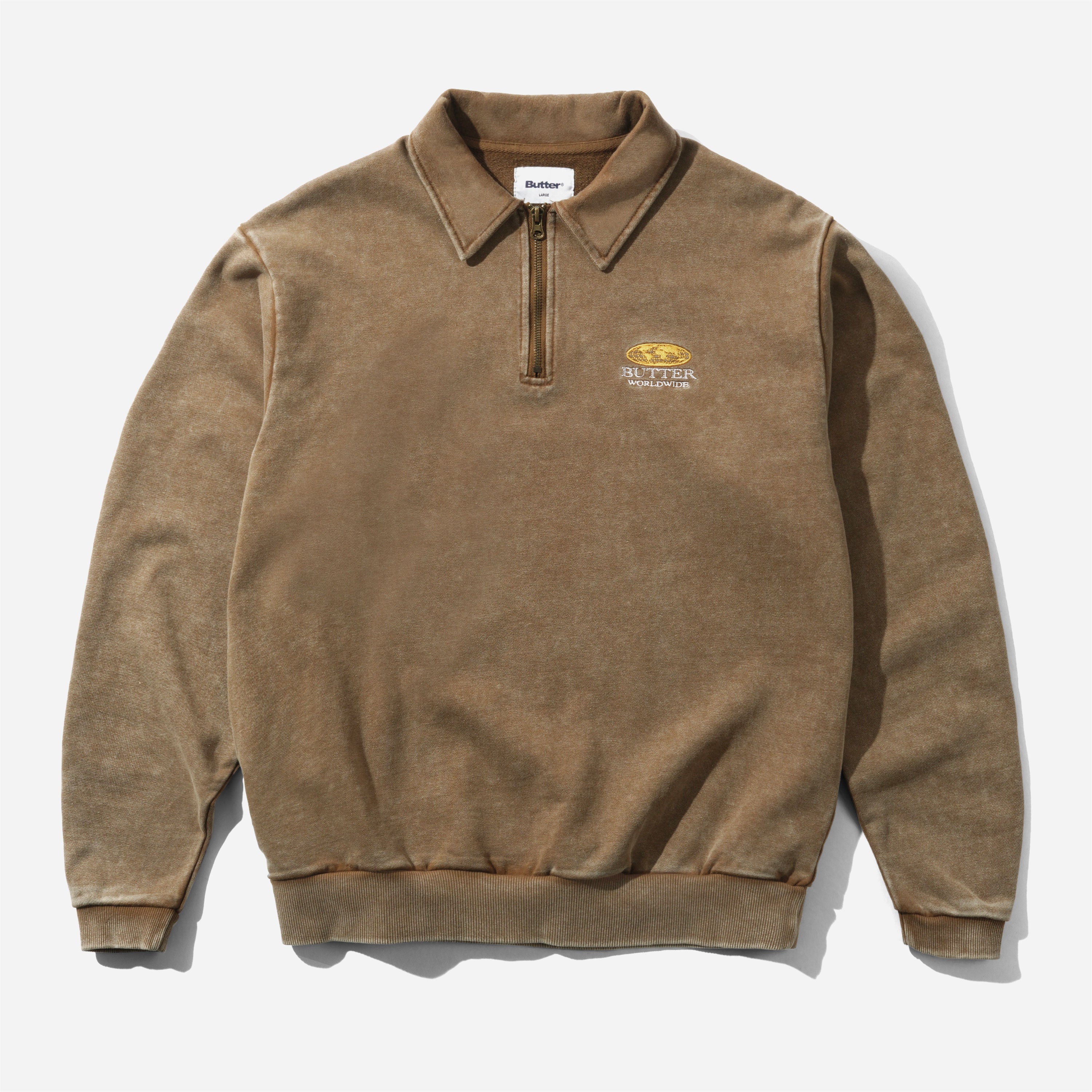 Butter Goods - Corp 1/4 Zip Pullover - Brown