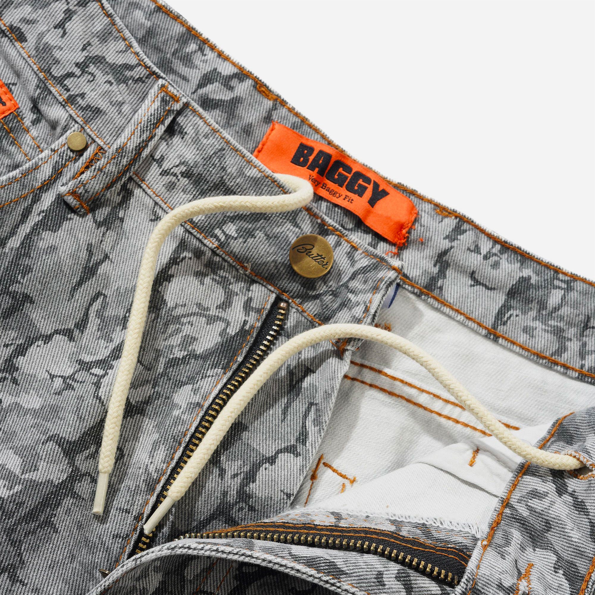 Butter Goods - Bark Camo Denim Jeans (BAGGY) - Black