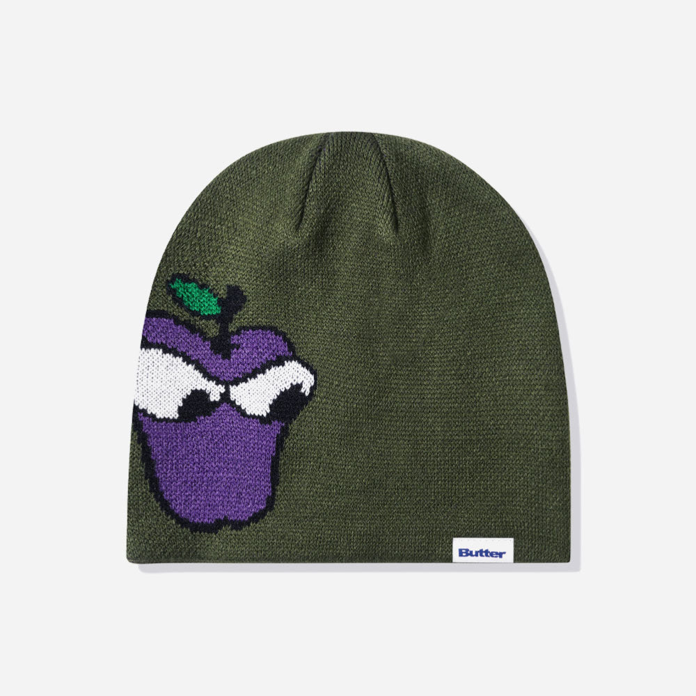 Butter Goods - Big Apple Skull Beanie - Dark Sage