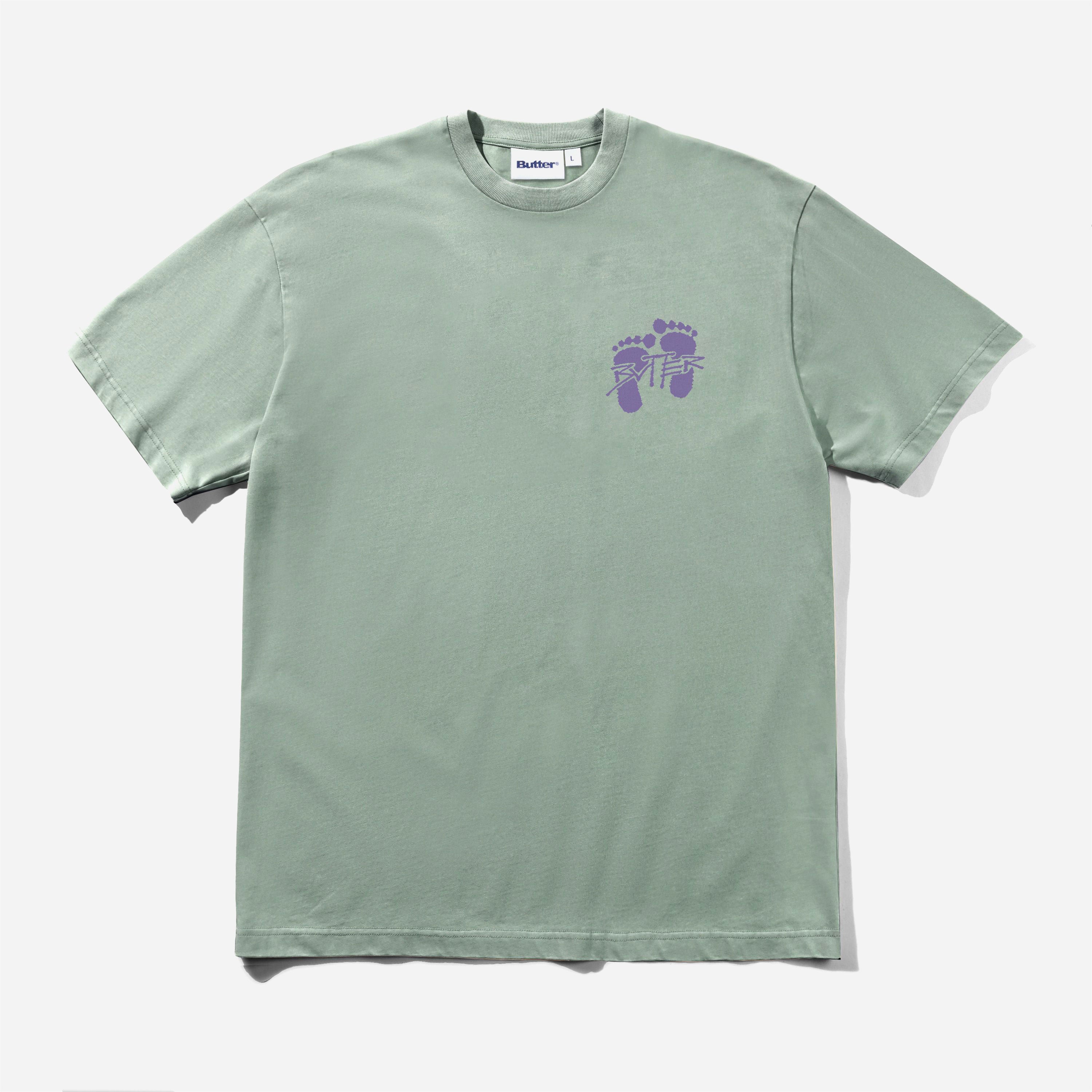 Butter Goods - Footprints Tee - Dull Mint