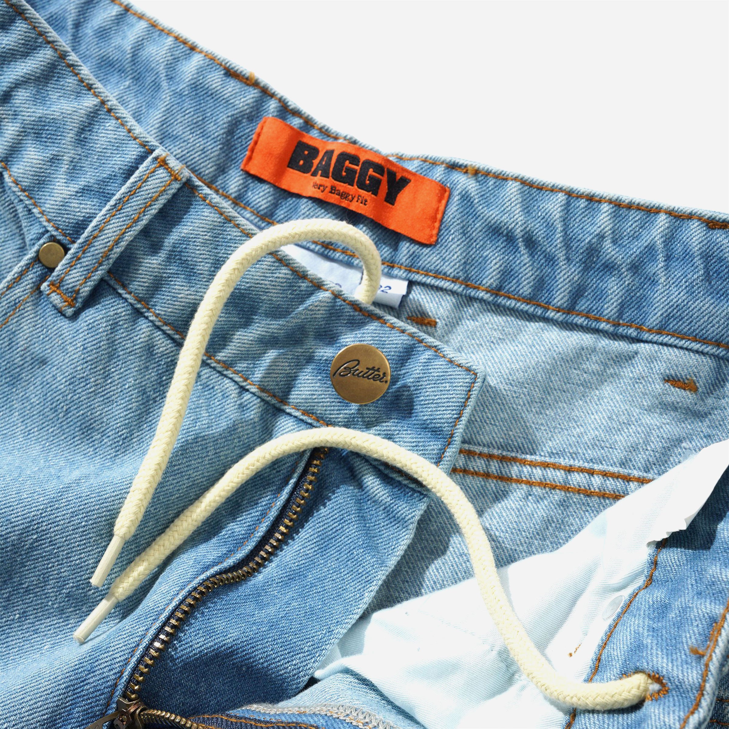 Butter Goods - Lock Baggy Denim Jeans - Light Indigo