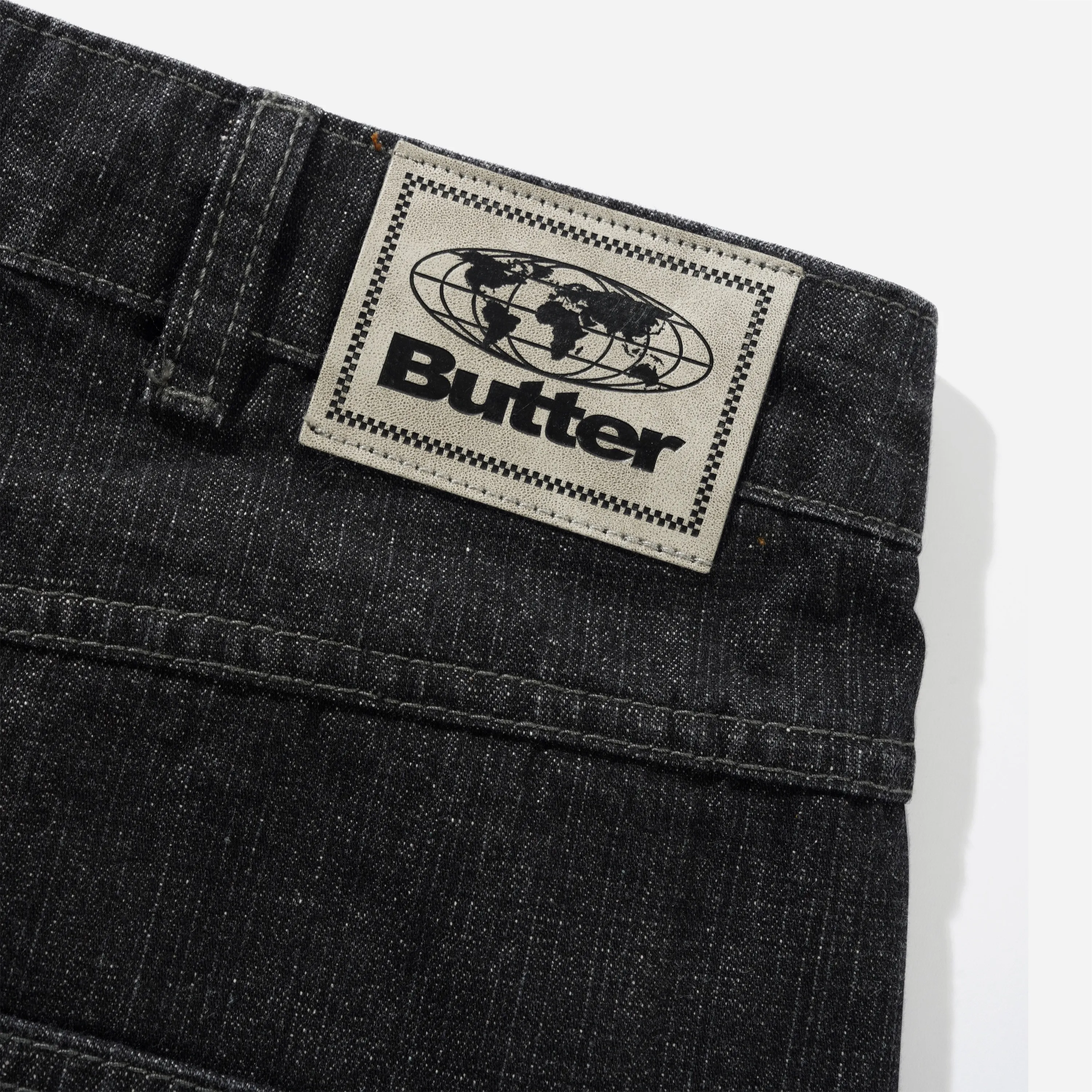 Jean Baggy Butter Goods - Scorpion Stitch Denim Slub Black