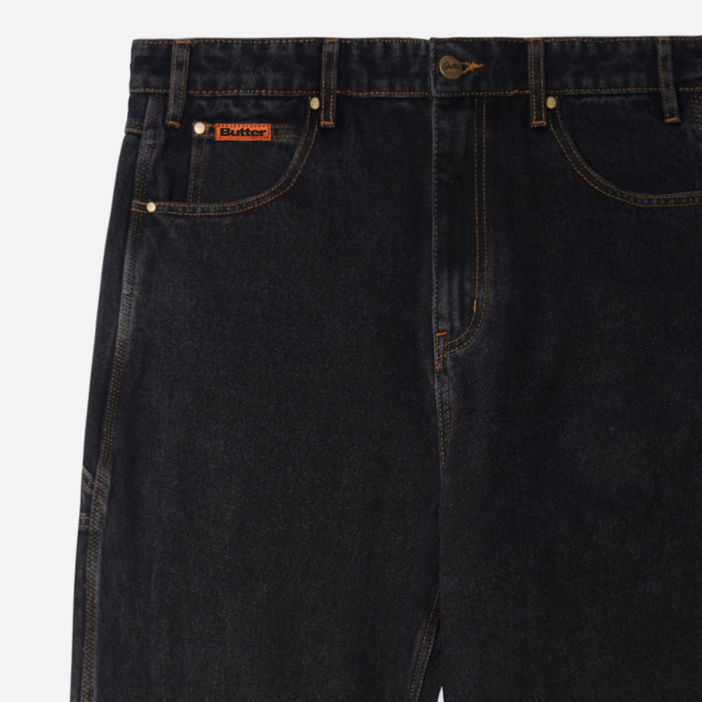 Butter Goods - Relaxed Denim Pants (Relaxed) - Washed Black