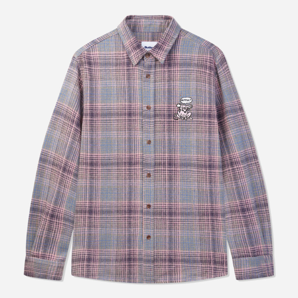 Butter Goods - Rodent Flannel Shirt - Pink - Gray