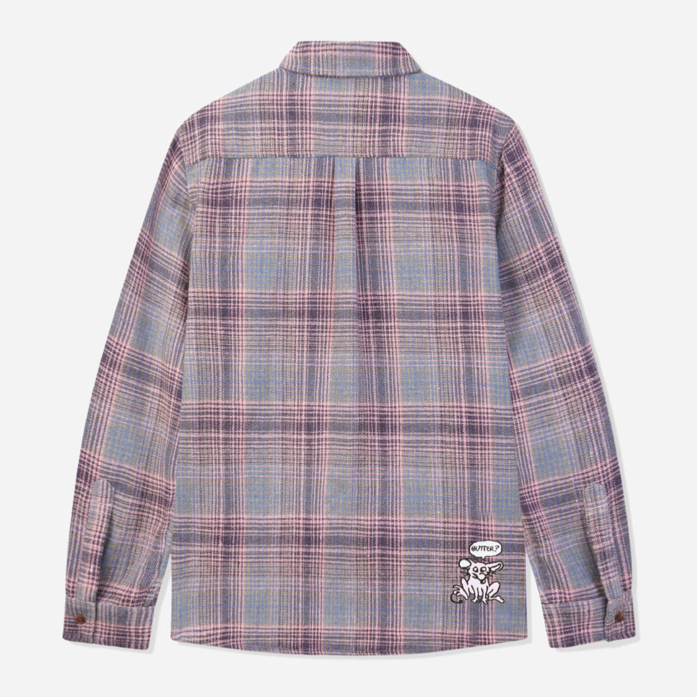 Butter Goods - Rodent Flannel Shirt - Pink - Gray