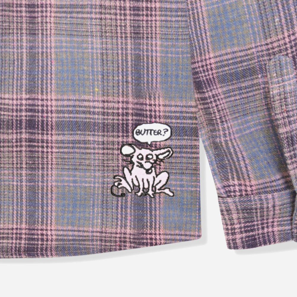 Butter Goods - Rodent Flannel Shirt - Pink - Gray
