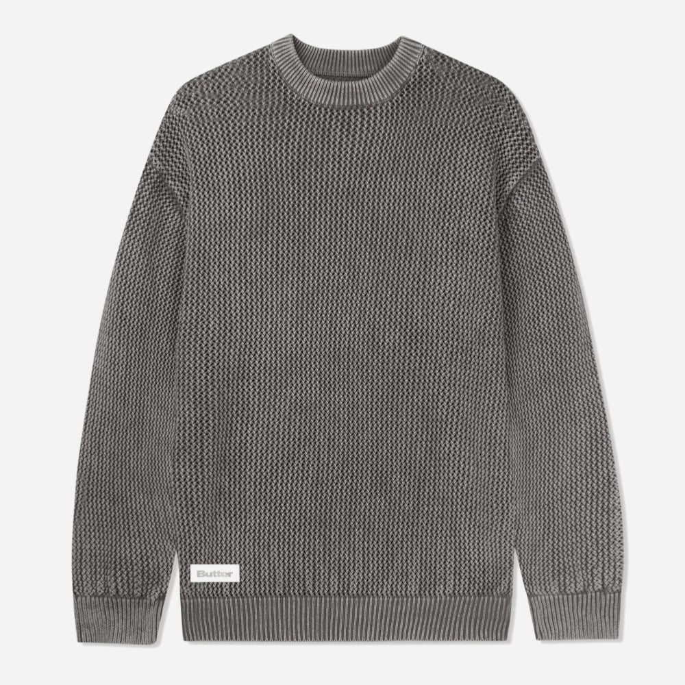 Butter Goods - Washed Knitted Sweater - Washed Brown