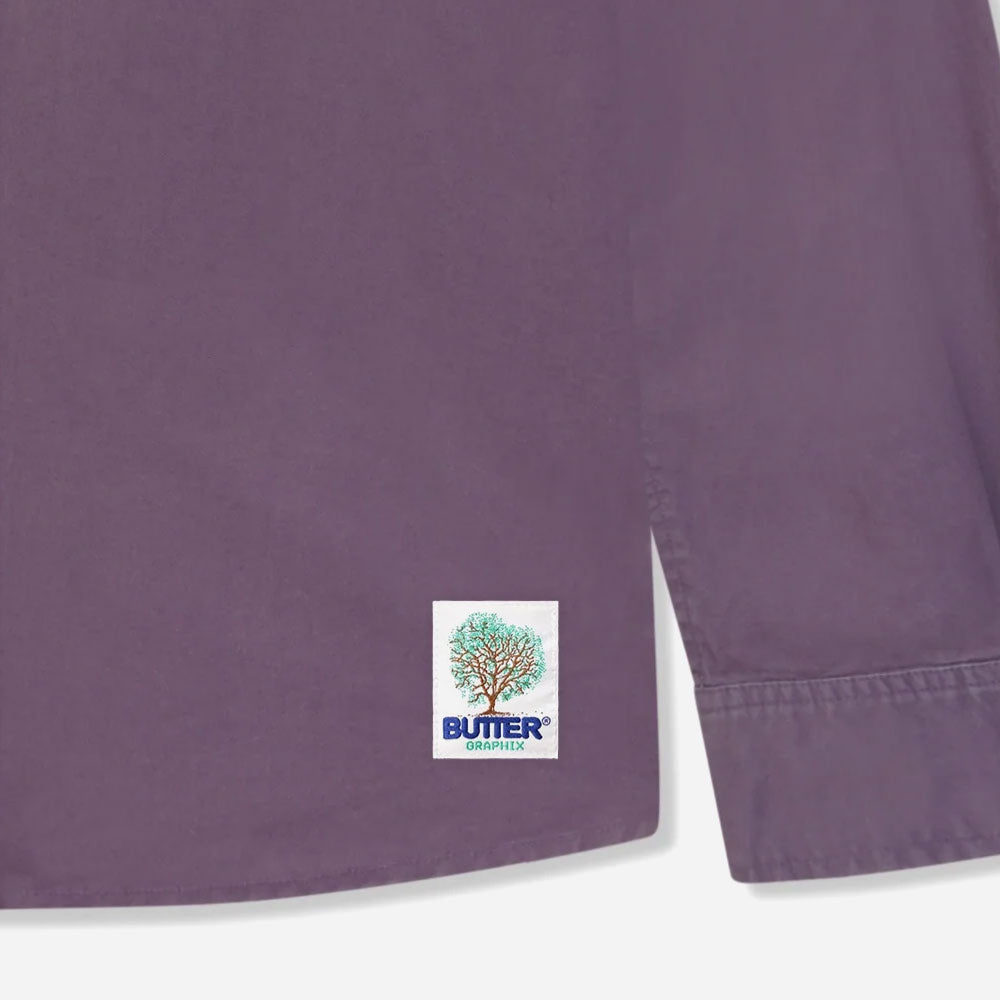 Butter Goods - Washed Pocket LS  Shirt - Eggplant
