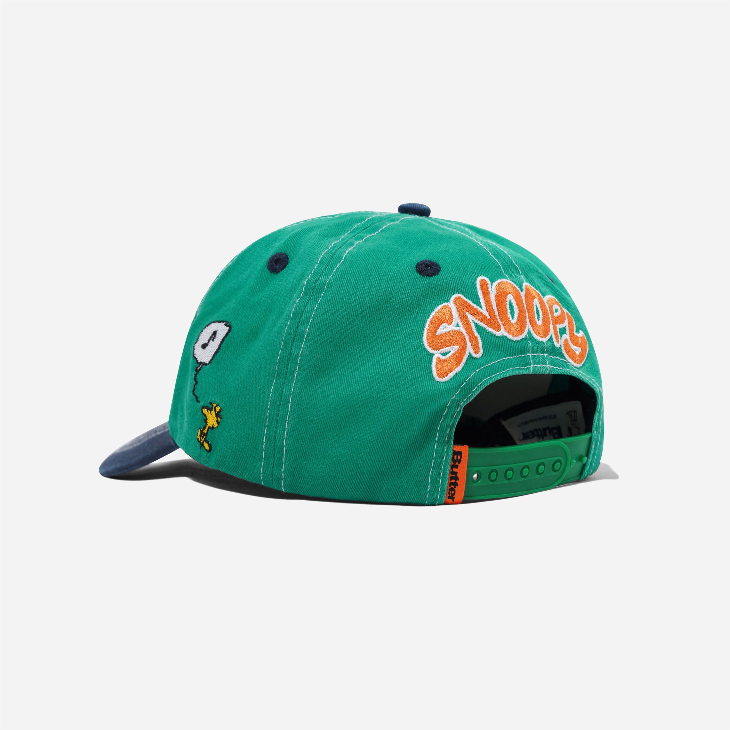 Butter Goods x Peanuts - Music Snapback Cap - Washed Kelly Green / Navy