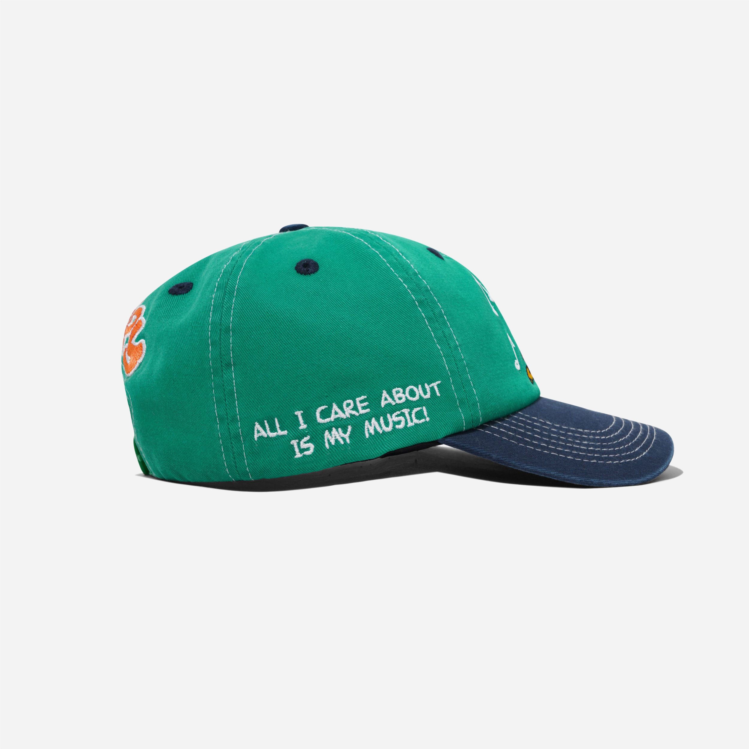 Butter Goods x Peanuts - Music Snapback Cap - Washed Kelly Green / Navy