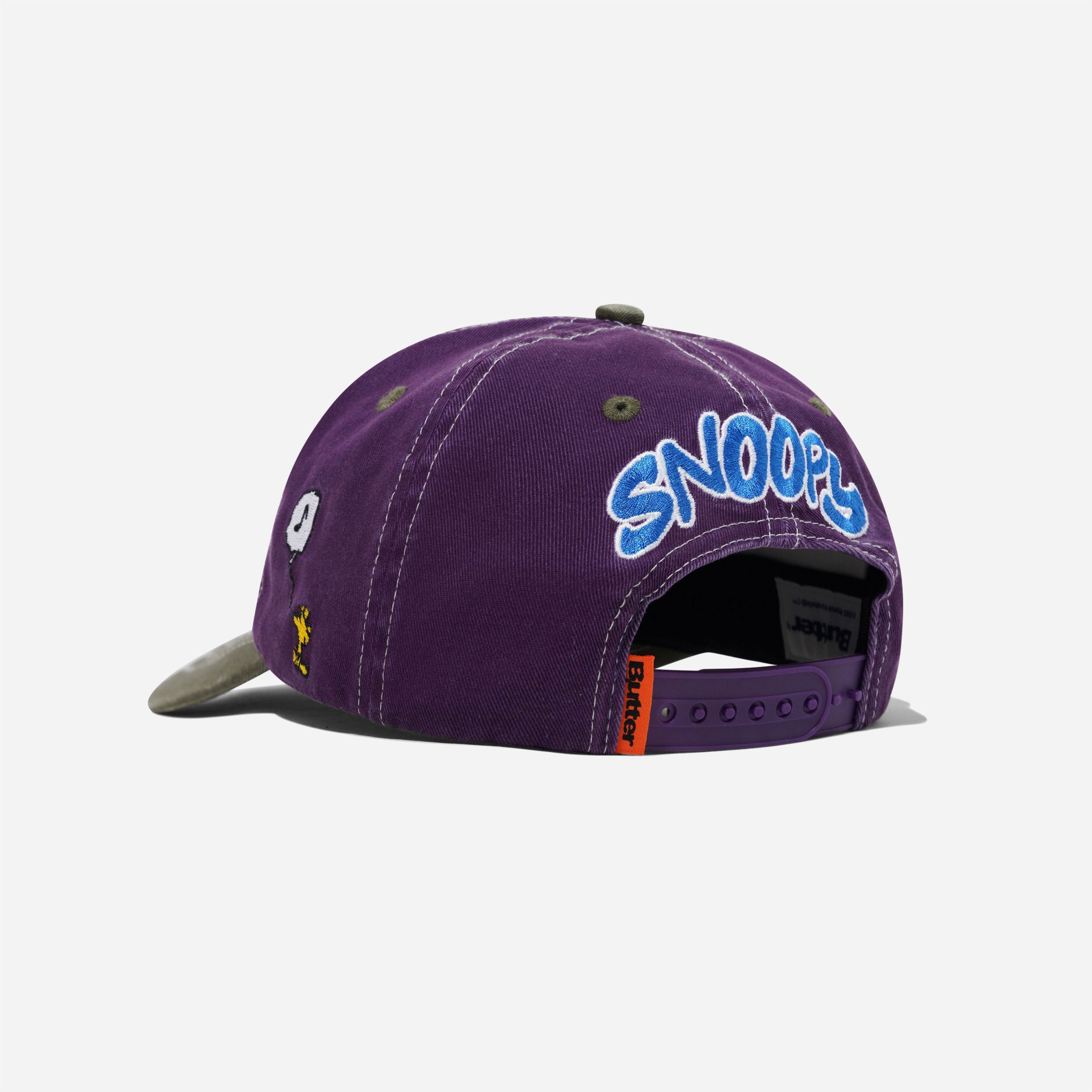 Butter Goods x Peanuts - Music Snapback Cap - Washed Purple / Fern