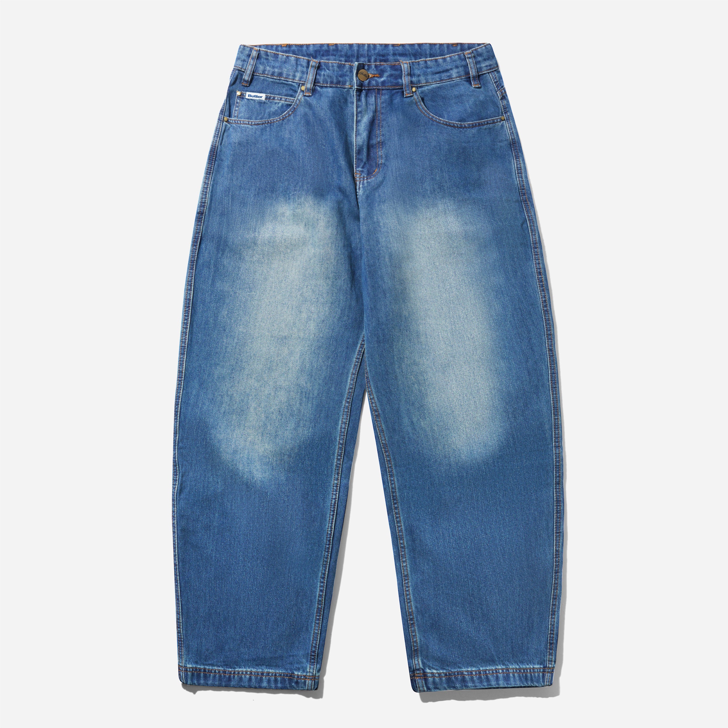 Butter Goods x Peanuts - Spike Denim Jeans - Distressed Indigo
