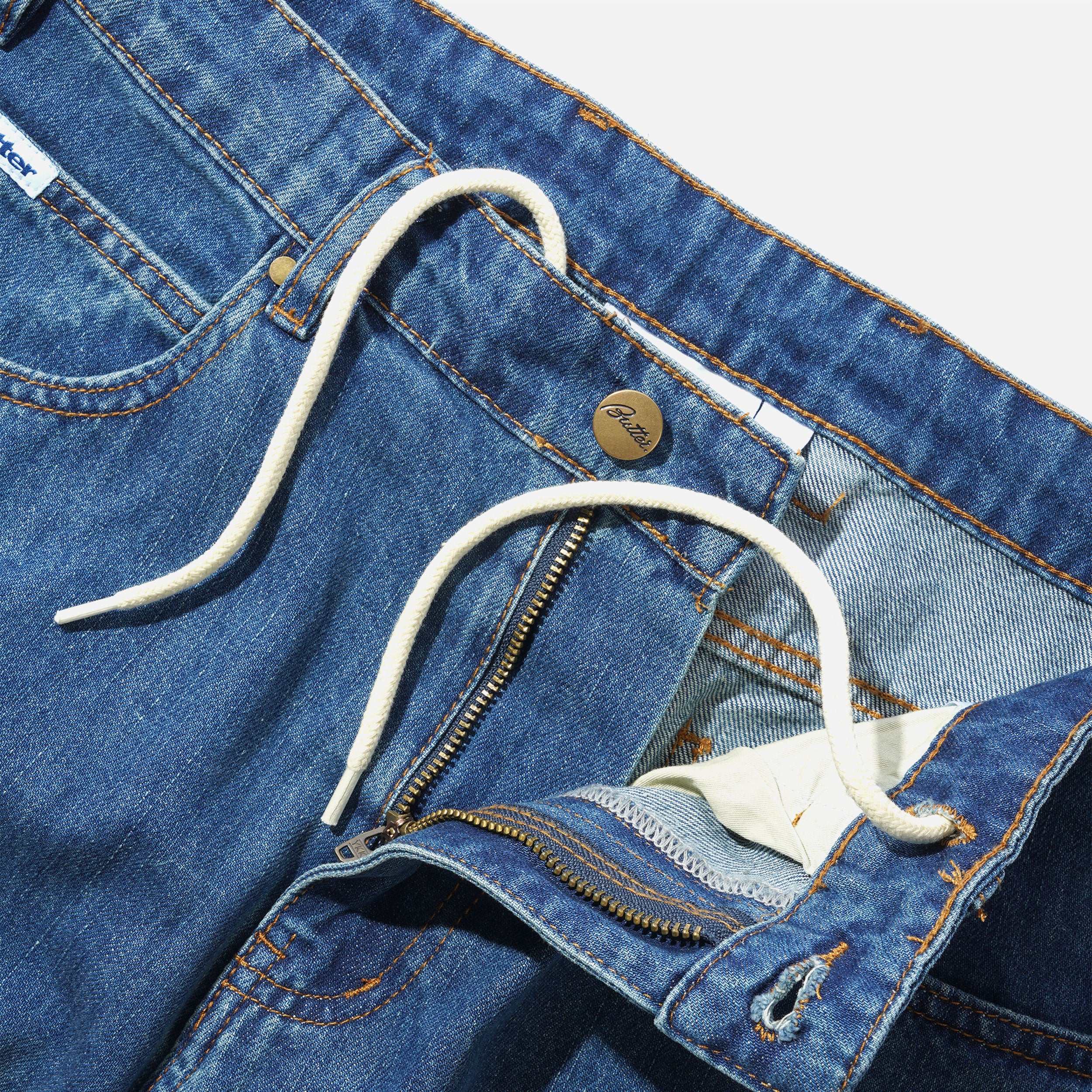 Butter Goods x Peanuts - Spike Denim Jeans - Distressed Indigo
