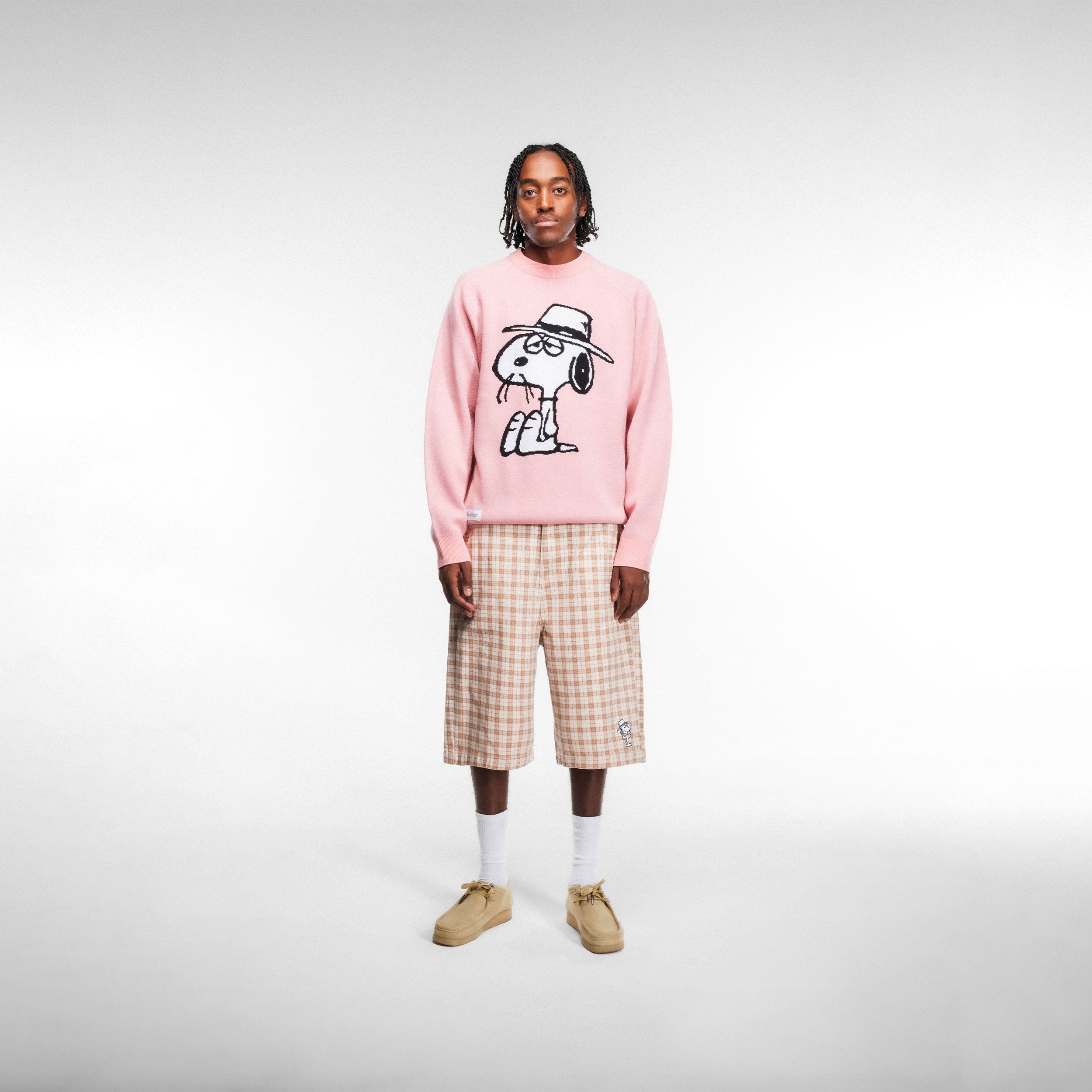 Butter Goods x Peanuts - Spike Knit Sweater - Light Pink