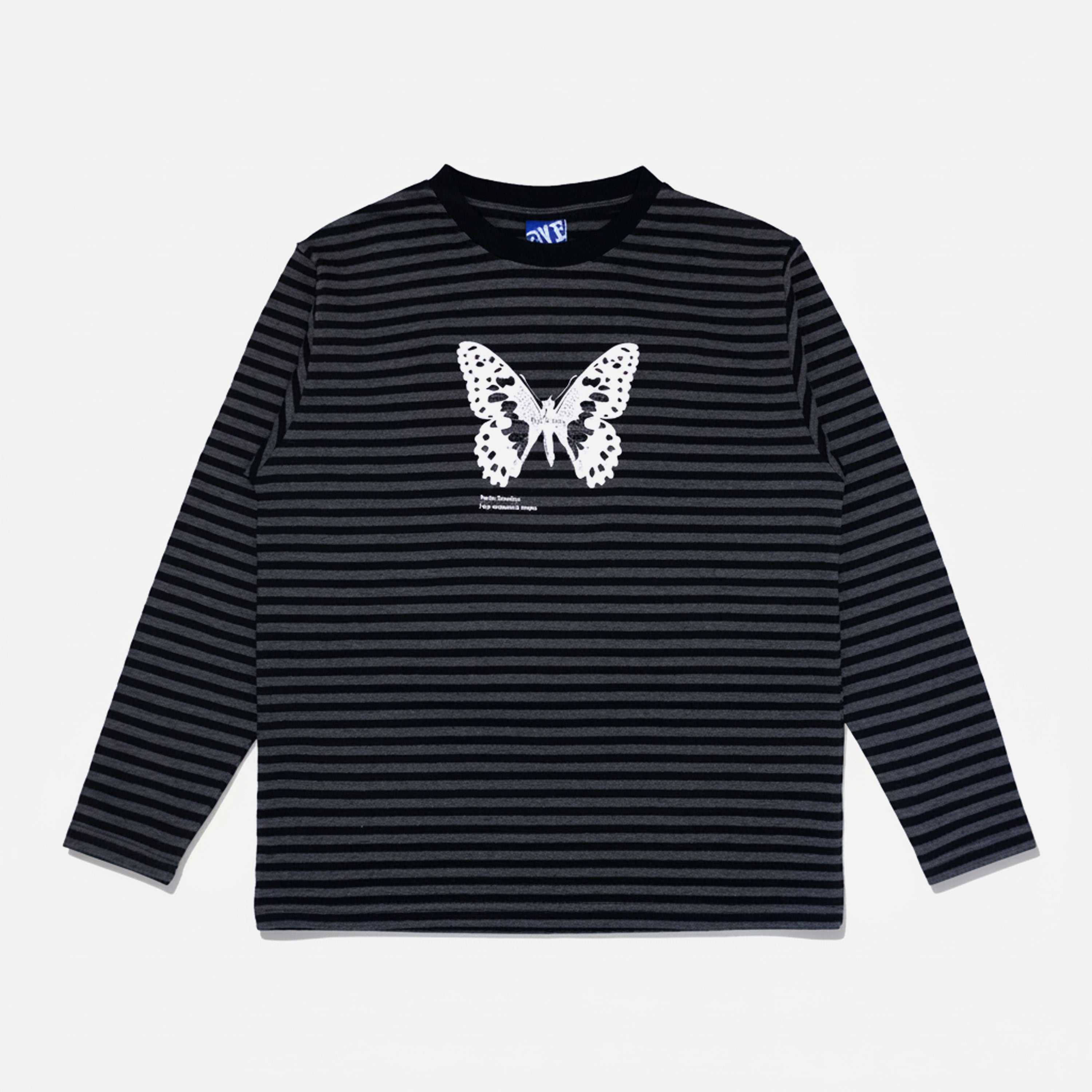 Bye Jeremy Butterfly Longsleeve T-shirt Grey vue de face