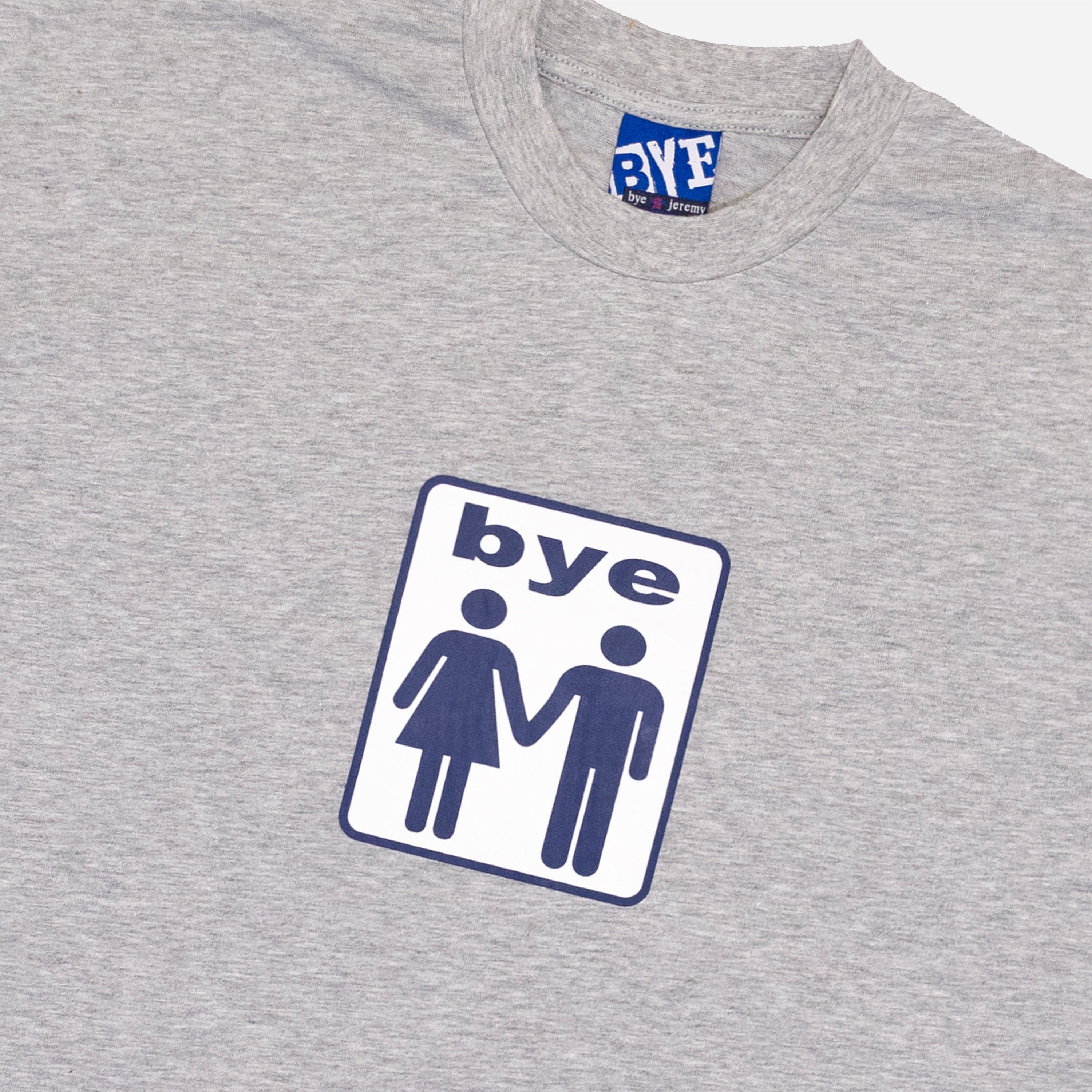 Bye Jeremy Couple Tee - T-shirt Gris Chiné Logo Graphique