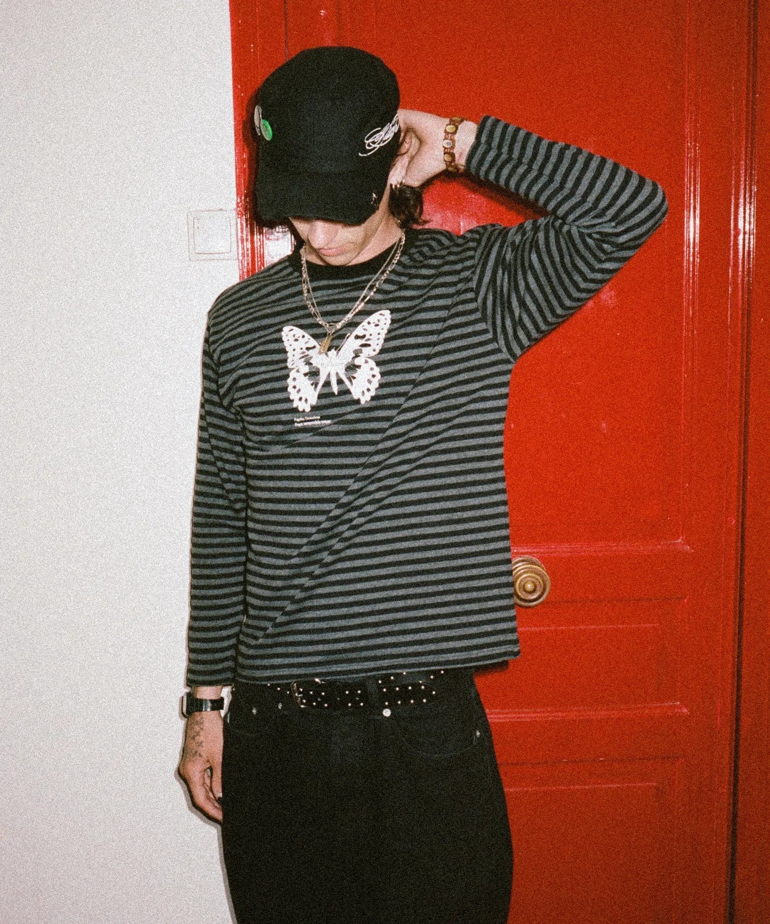 Bye Jeremy t-shirt papillon rayures