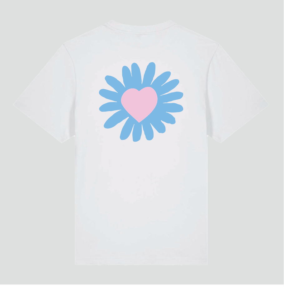 Onze Metres Carres - Flower Pink Heart - White