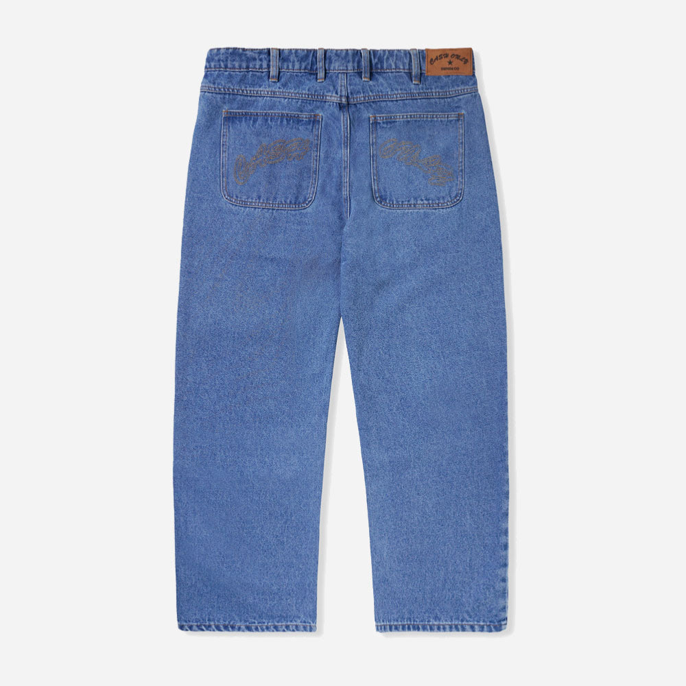 Cash only - Logo Baggy Baggy Denim Jeans - Washed Indigo
