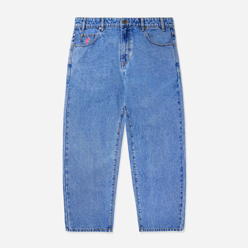Cash only - Logo Baggy Buildings Denim Jeans - Washed Indigo