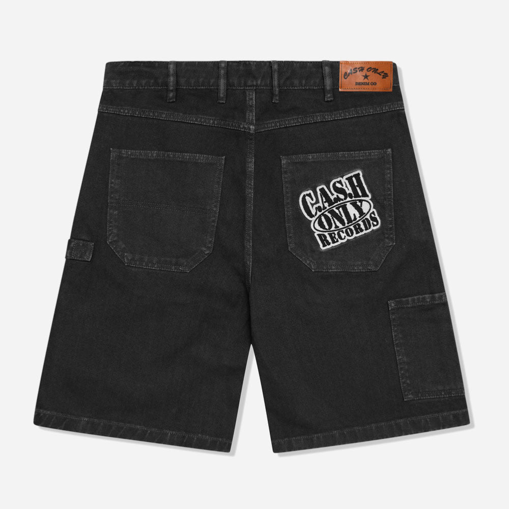 Cash Only - Denim Shorts Records - Black