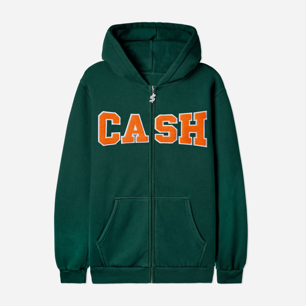 Cash only - Campus Zip Thru Poullover Hood - Forest