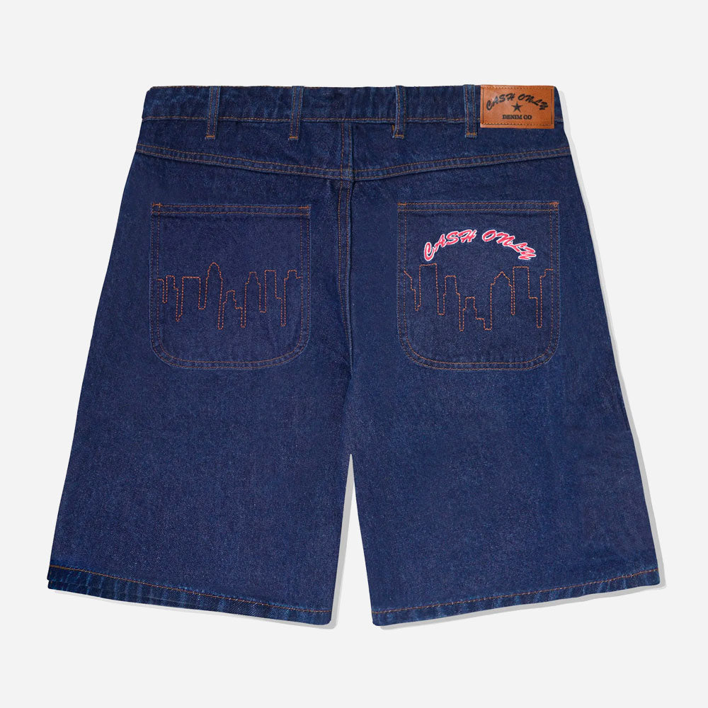 Cash only - Denim Shorts Logo - Raw Indigo