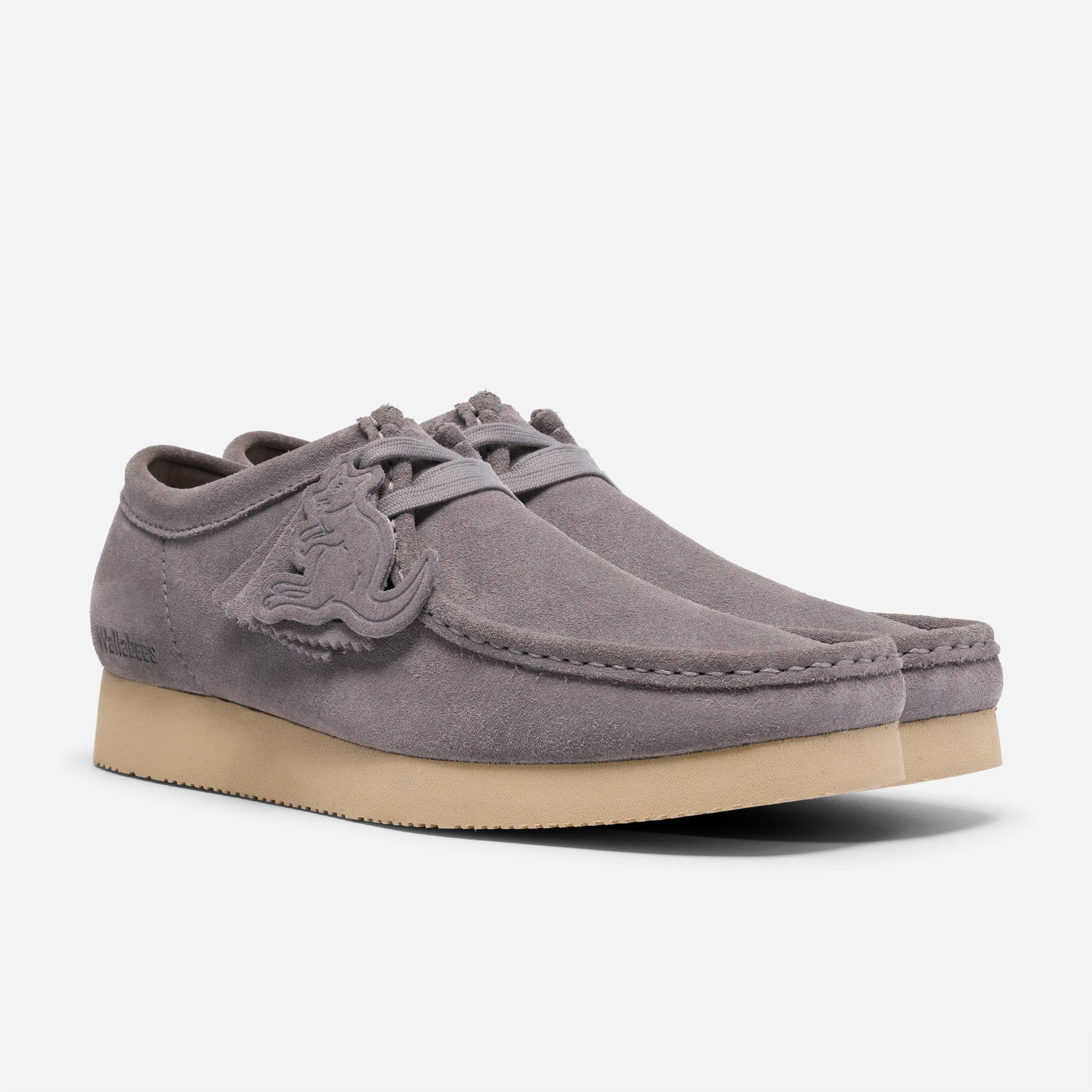 Chaussures mocassins pour homme Clarks Originals Wallabee 2604 en daim gris édition spéciale Wallabee Day.