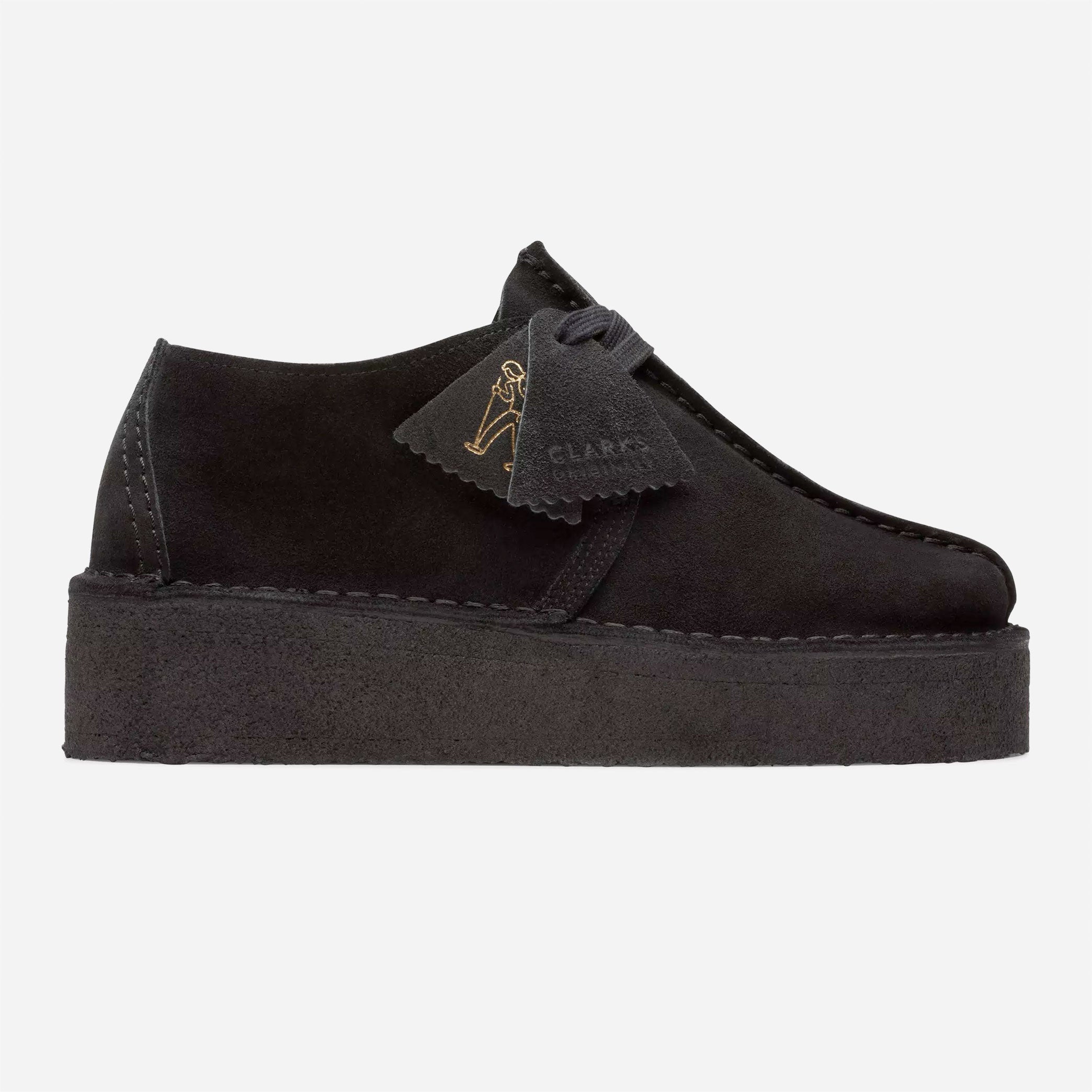 Clarks Originals - Trek Wedge - Black Suede
