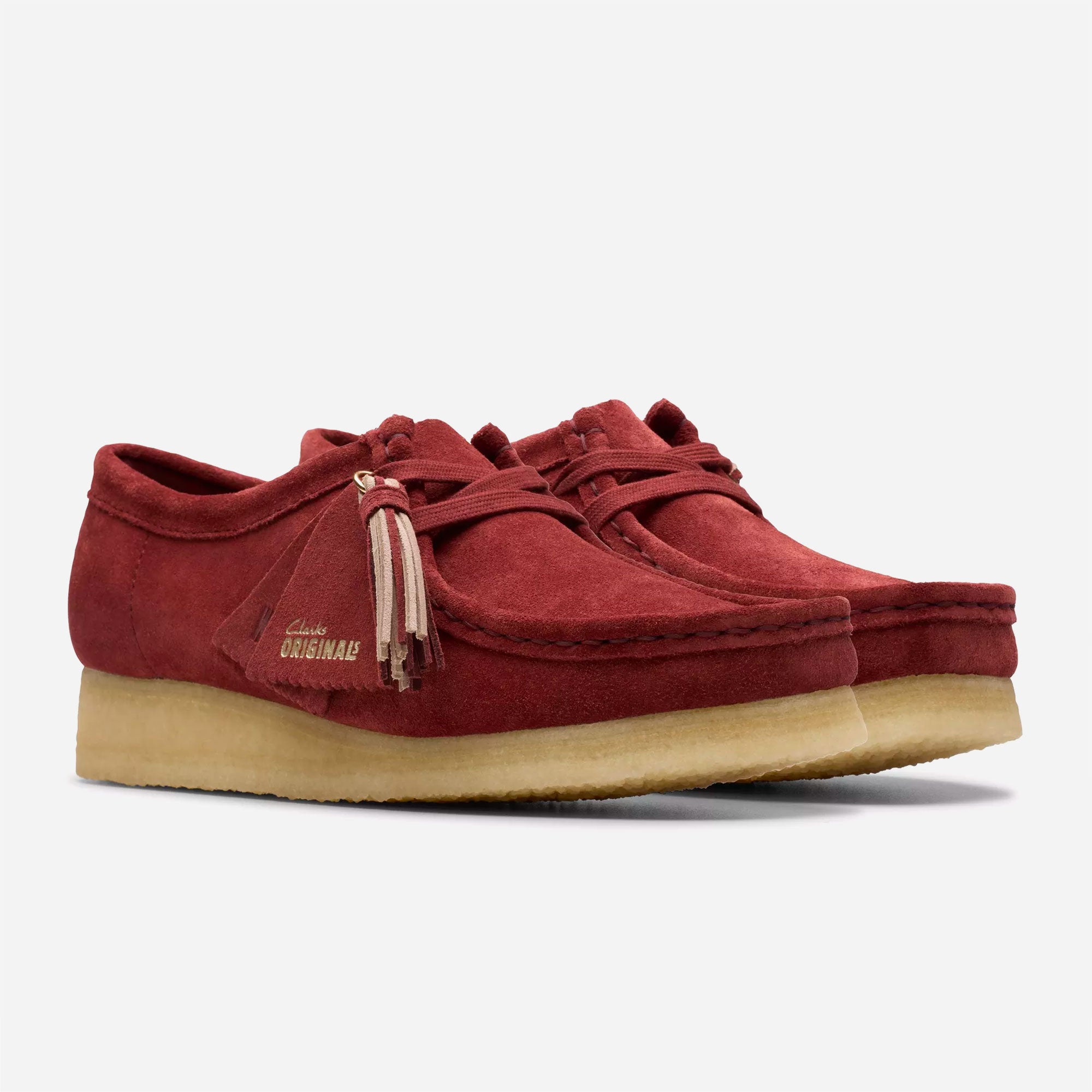 CLARKS ORIGINALS - WALLABEE WOMENS - Deep Red Suede