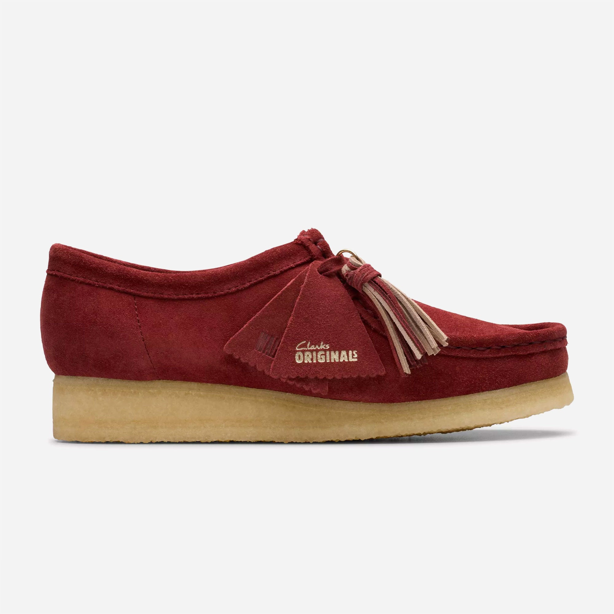CLARKS ORIGINALS - WALLABEE WOMENS - Deep Red Suede